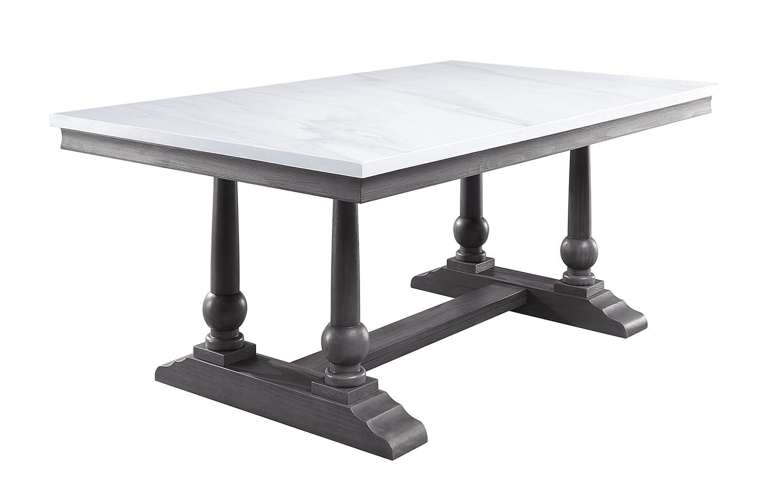 Faux Marble Top Dining Table