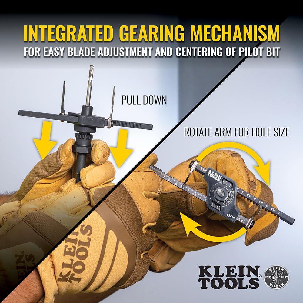 Klein Tools 53710 Adjustable Hole Saw with Auto-Set Arms