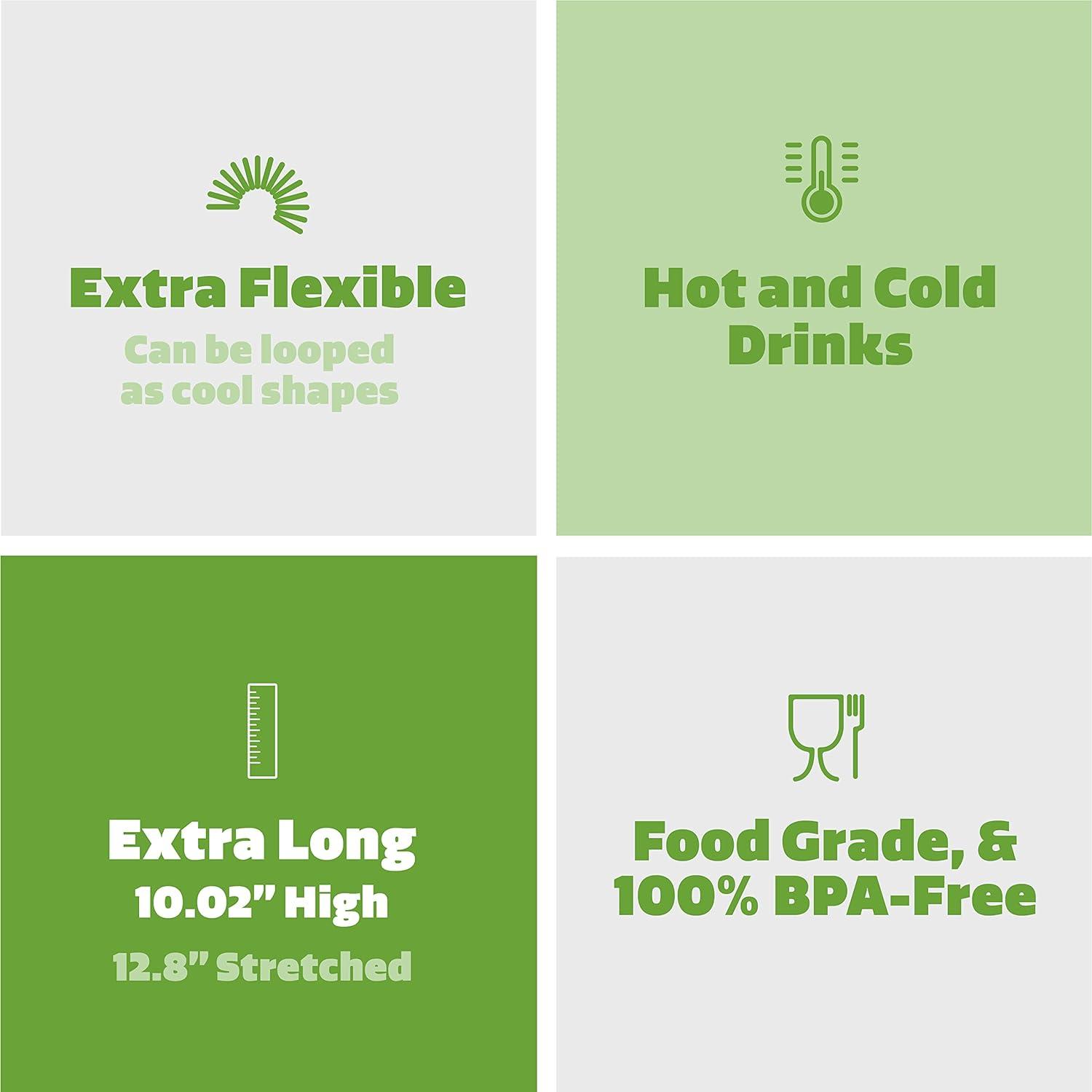 Comfy Package Wide Straws for Drinking & Smoothies [100 Pack] Assorted Colors