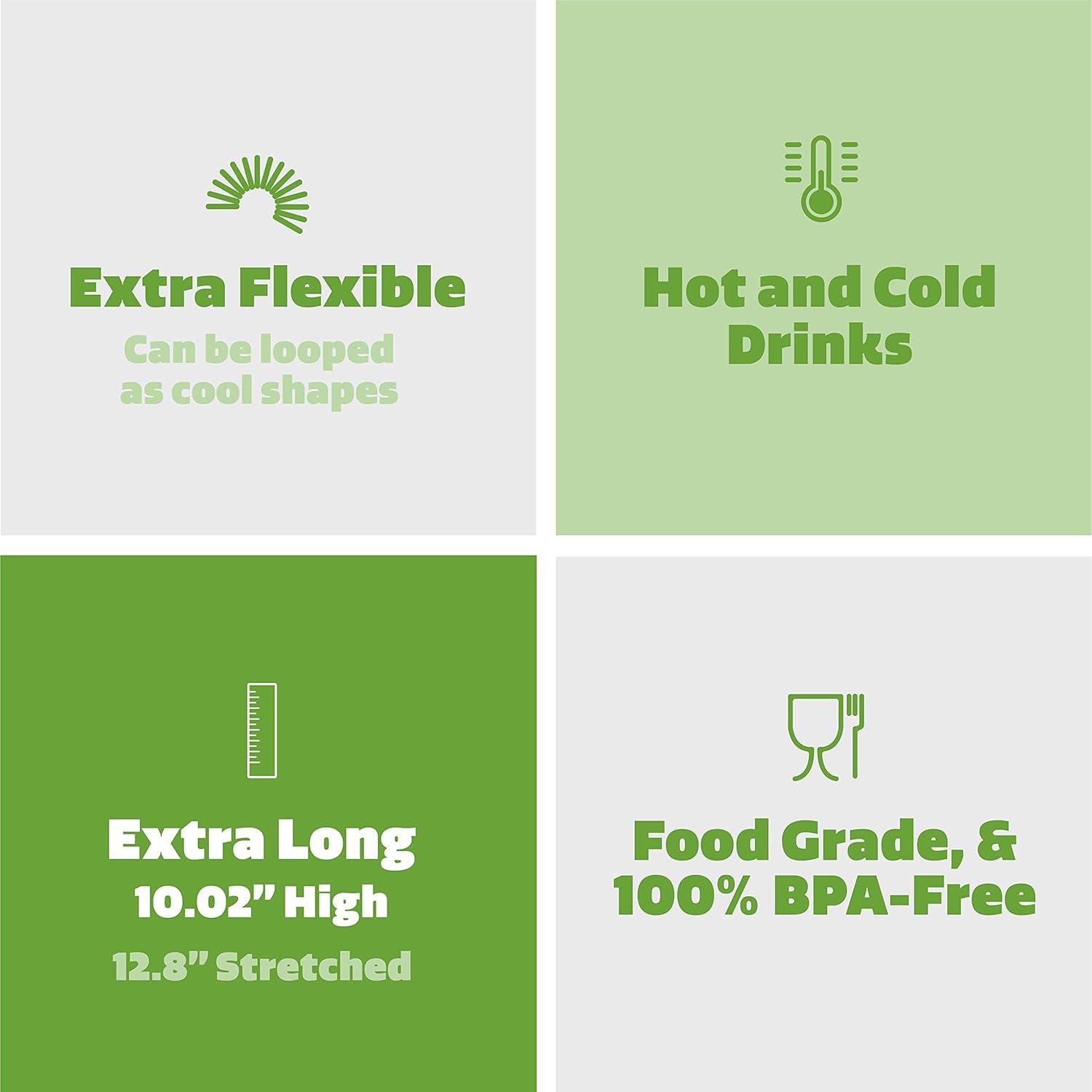 Comfy Package Wide Straws for Drinking & Smoothies [100 Pack] Assorted Colors