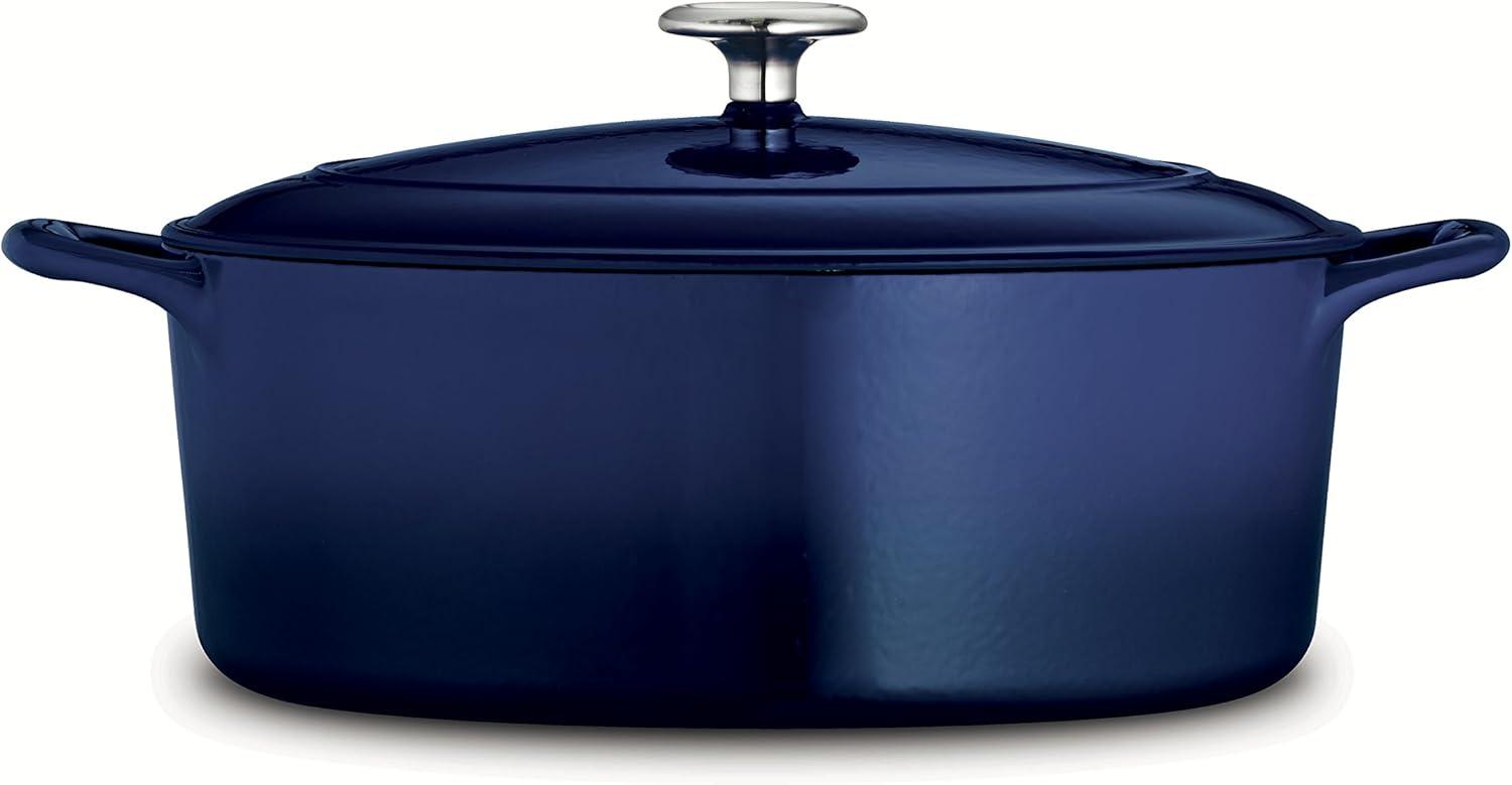 Tramontina Gourmet Enameled Cast Iron Covered Oval Dutch Oven - Gradated Cobalt