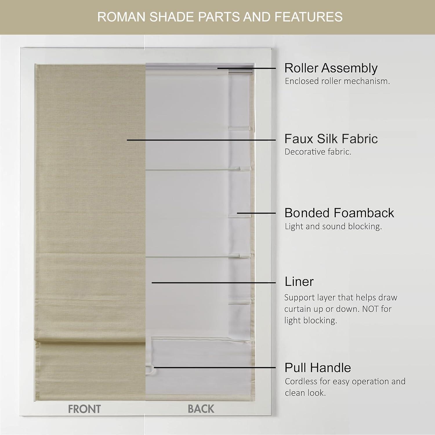 Como Printed Faux Silk Room Darkening Roman Shade