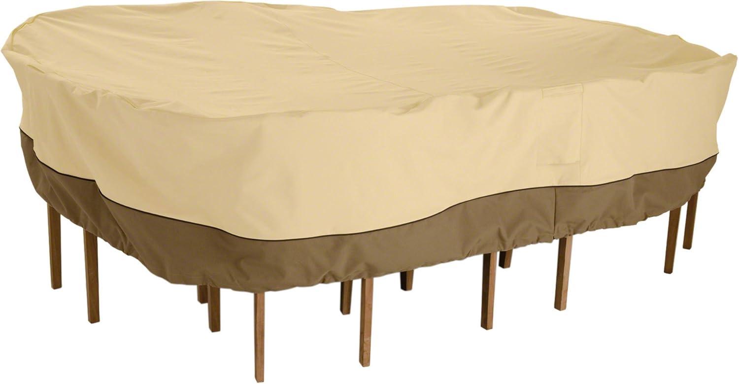 Classic Accessories Veranda 108" x 82" x 23" Beige and Brown Rectangle Patio Furniture Set Cover