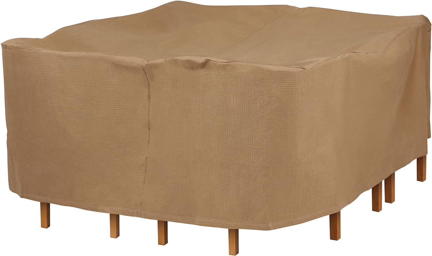 Duck Covers Essential Water-Resistant 76 Inch Square Table & Chair Set Cover