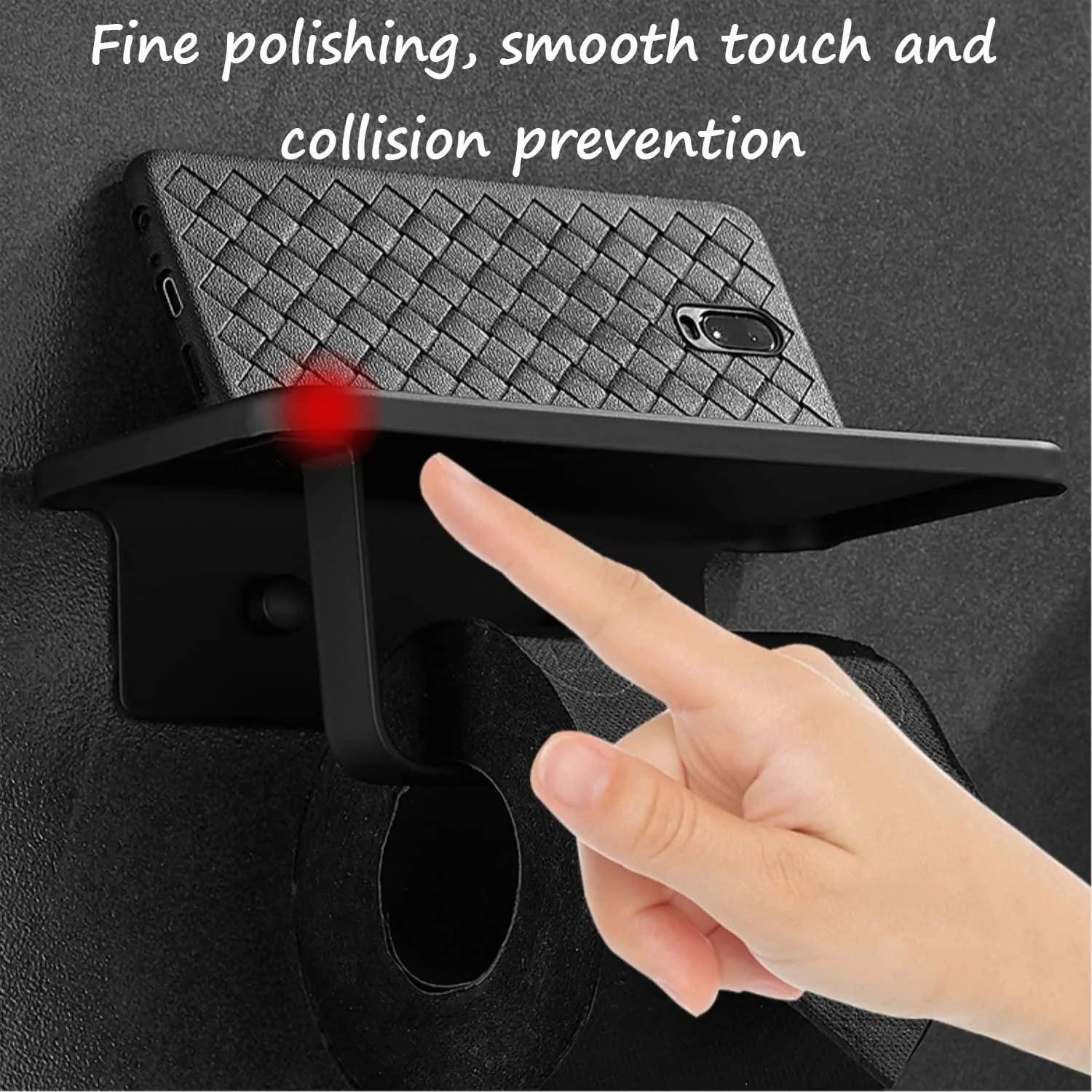 2-Piece Jasni Matte Black Toilet Paper Holder SUS304 Stainless Steel Paper Roll Tissue Holder Toilet Paper Holder with Shelf Self Adhesive Modern Wall Mounted for Bathroom & Kitchen Square Style