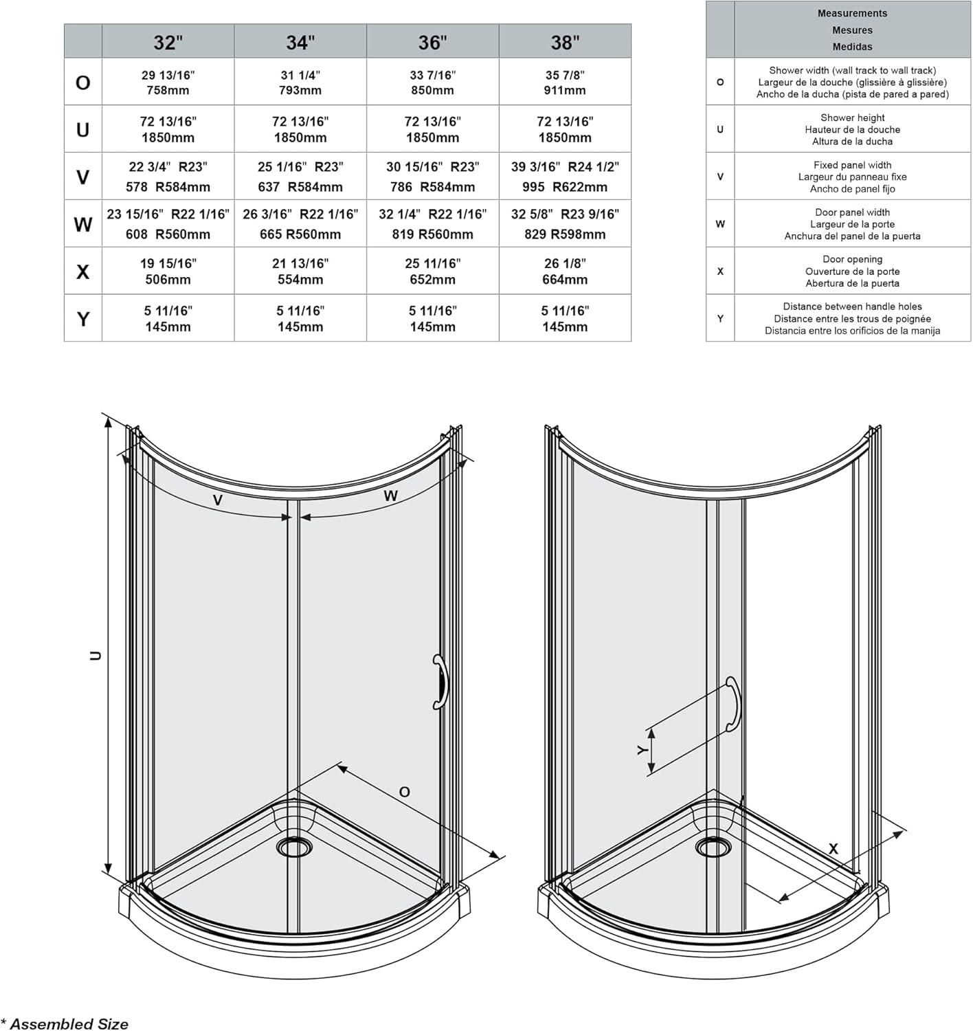 Breeze 38 in. Framed Round Sliding Clear Glass Shower Kit with Base Included