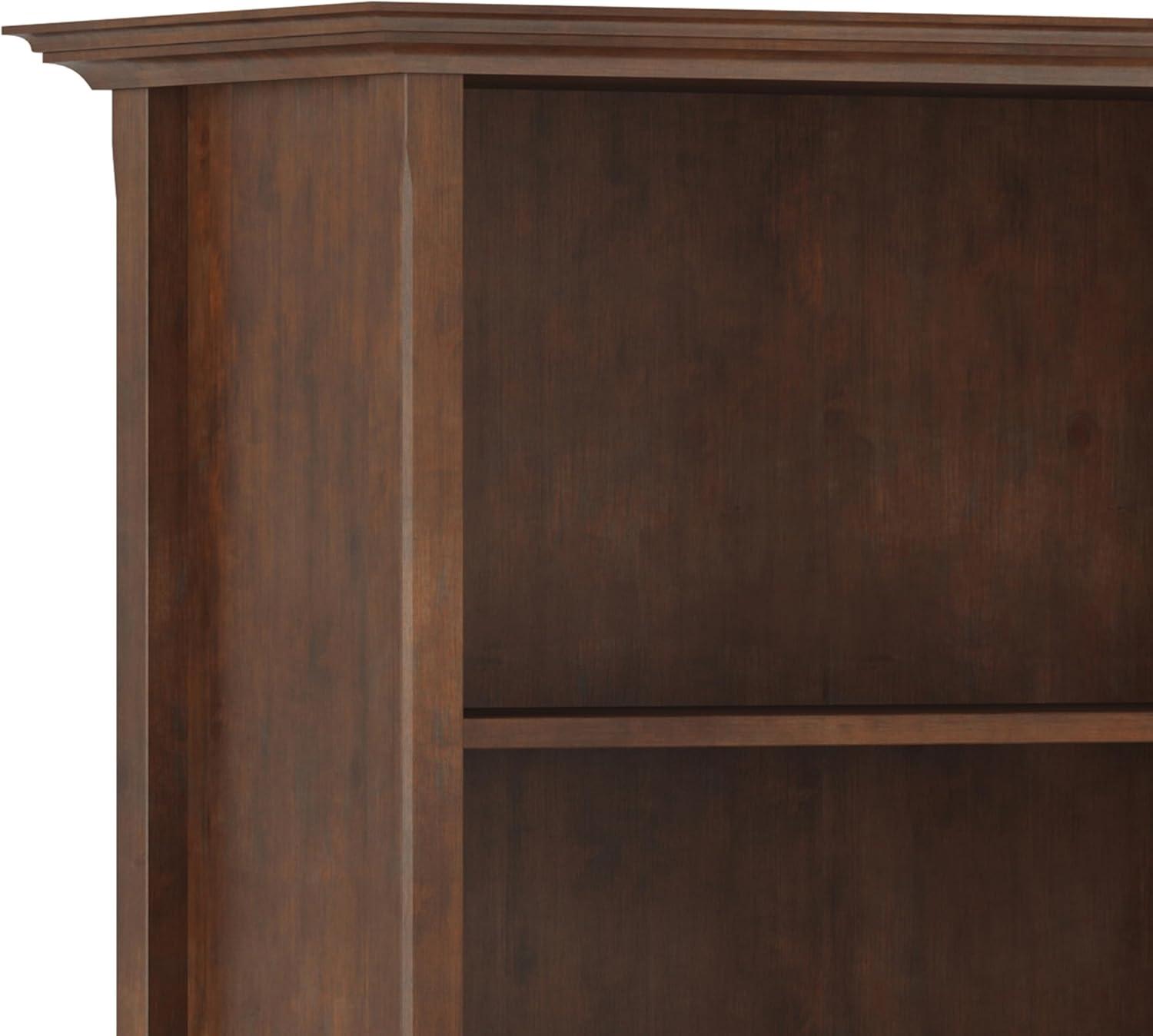 Simpli Home Amherst 30"W Solid Wood 5 Shelf Bookcase with Adjustable Shelves