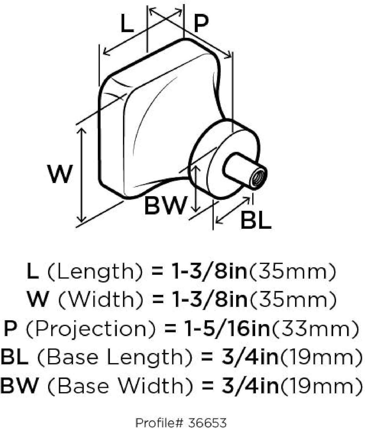 Glacio 1 3/8" Length Square Knob