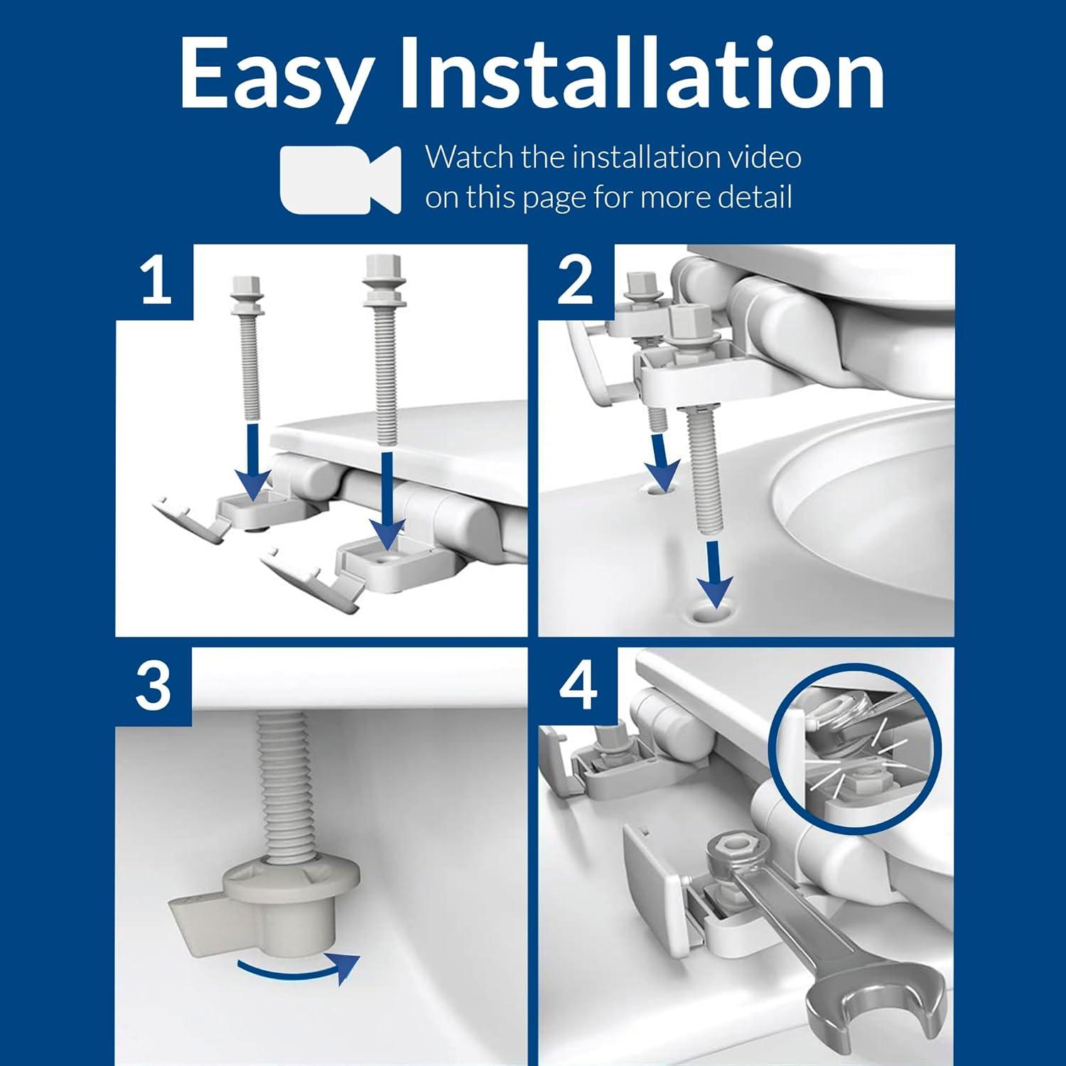 Bemis 1500TTT Toilet Seat will Never Loosen and Provides the Perfect Fit, ELONGATED, White