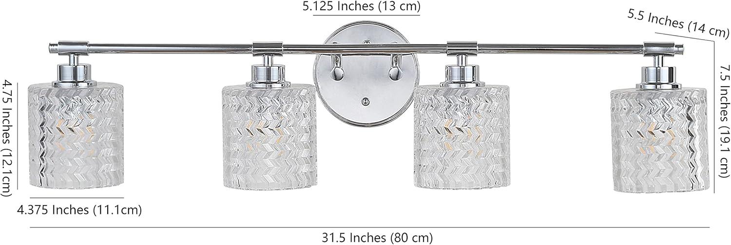 Spaulding 33" Chrome Vintage 4-Light LED Vanity Wall Light