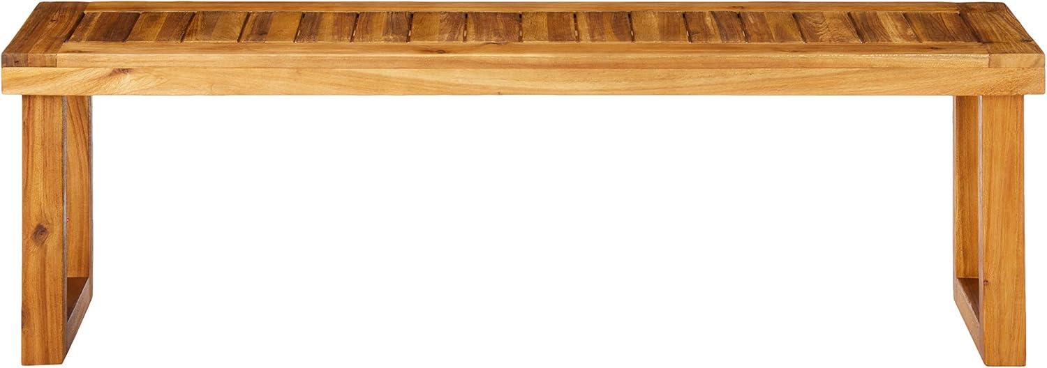 GDF Studio Josette Outdoor Acacia Wood Bench, Sandblasted Natural