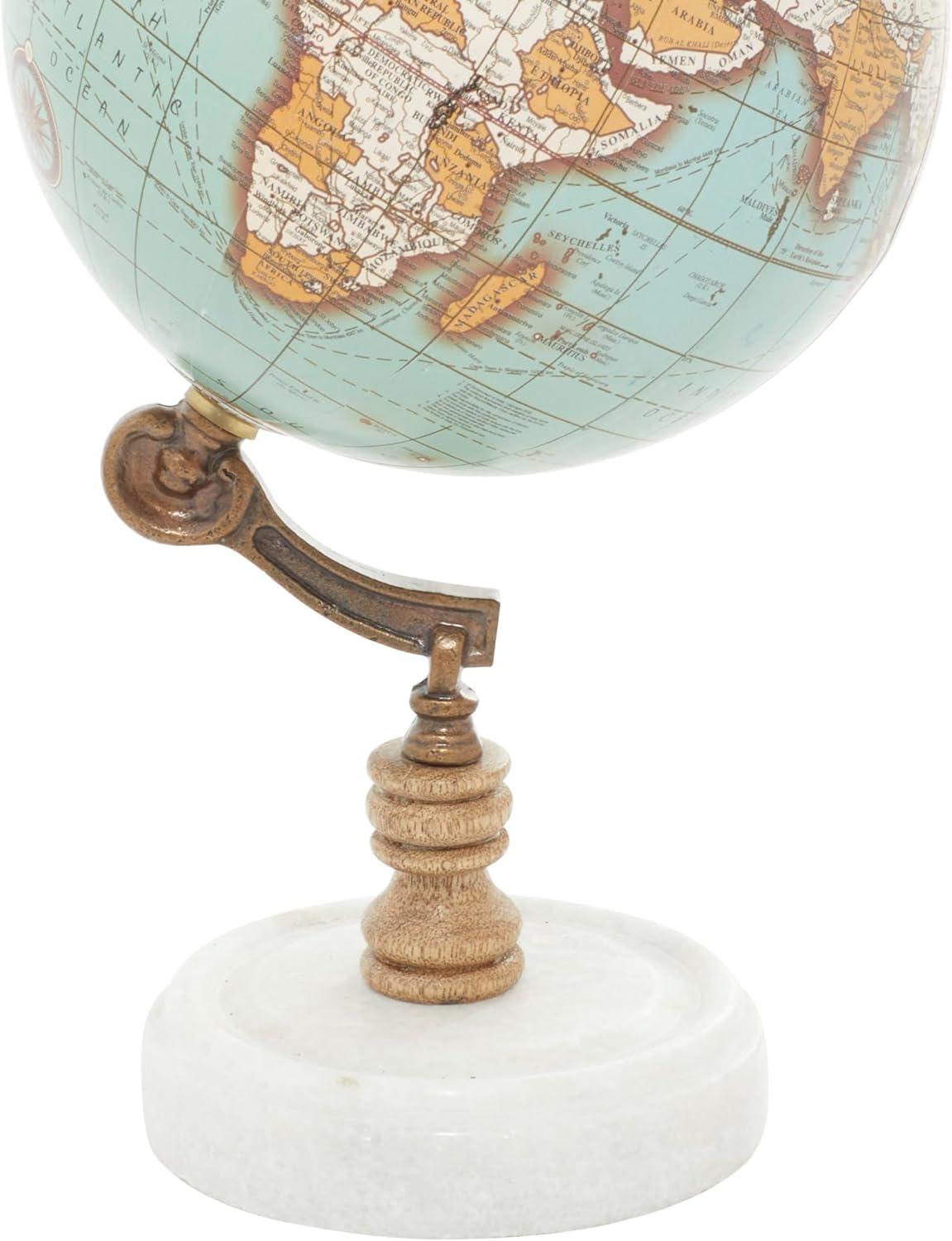 Teal Abstract Marble Base 14" Decorative Globe