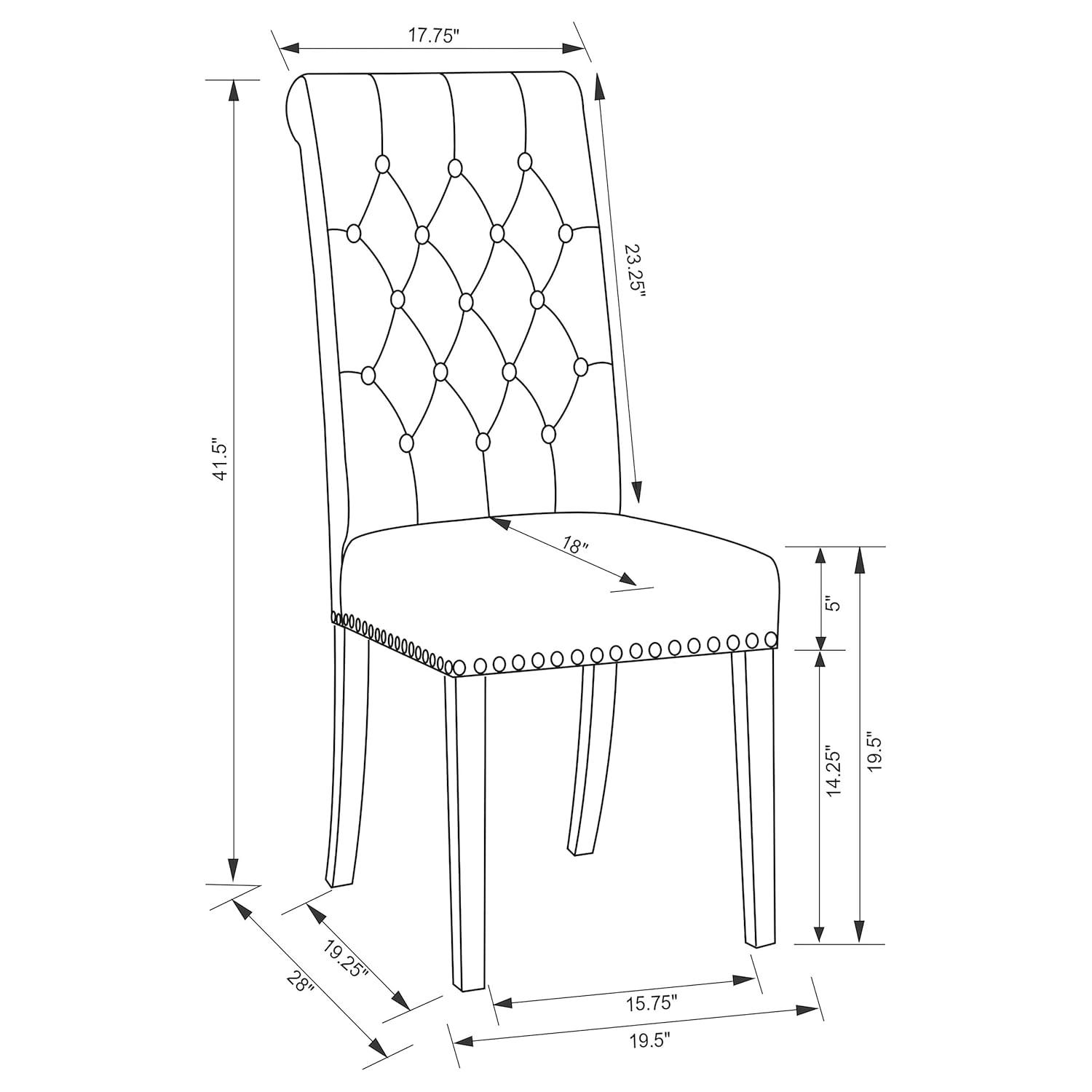 Coaster Upholstered Traditional Fabric Dining Chairs in Gray