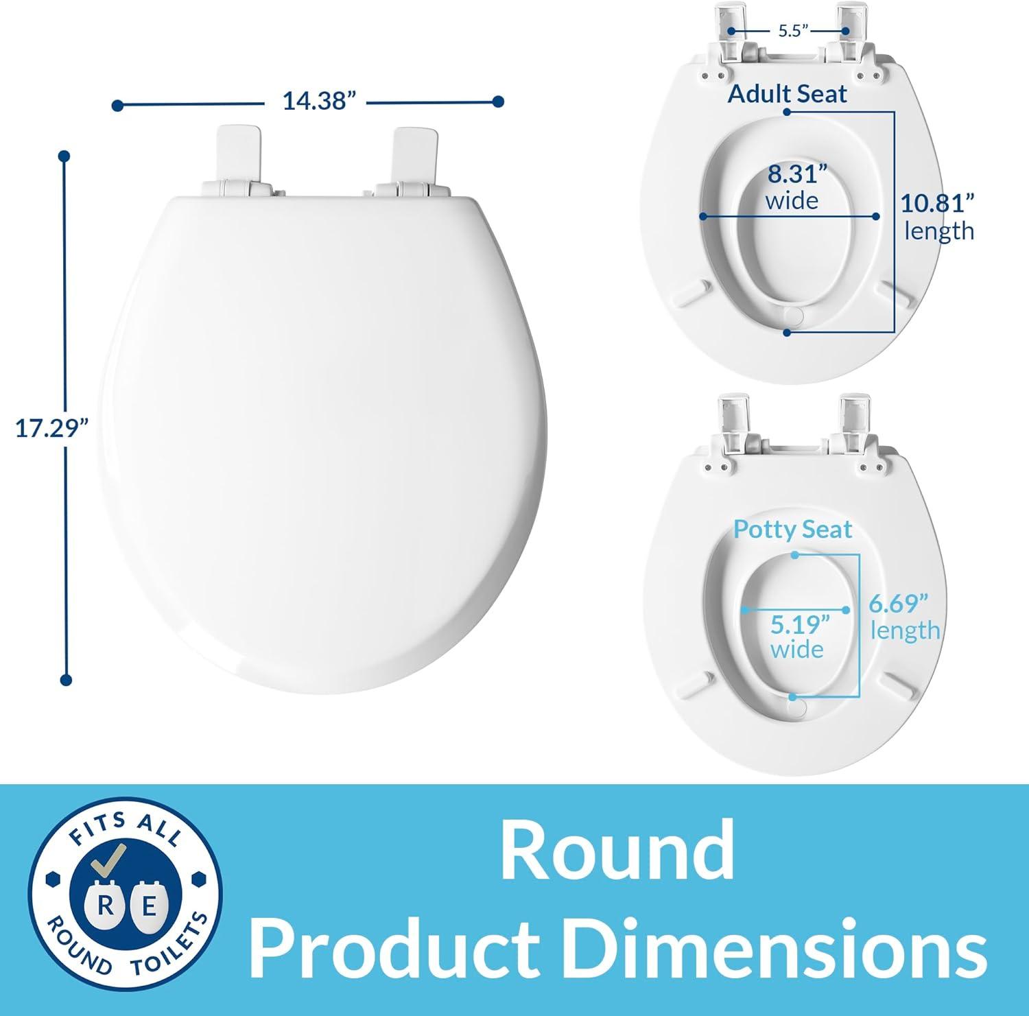 NextStep2 Round Slow Close Toilet Seat with Built-In Potty Training Seat