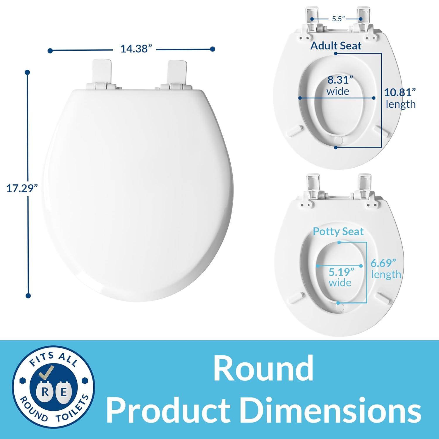 NextStep2 Round Slow Close Toilet Seat with Built-In Potty Training Seat