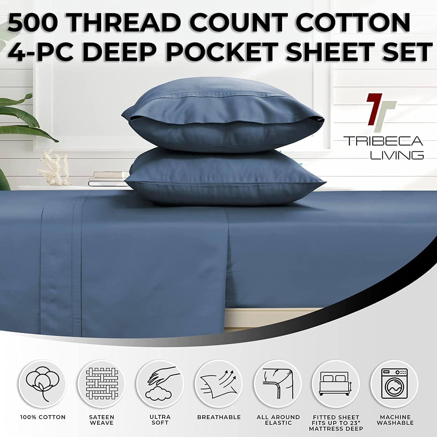 500 Thread Count Oversized Flat Sheet - Tribeca Living