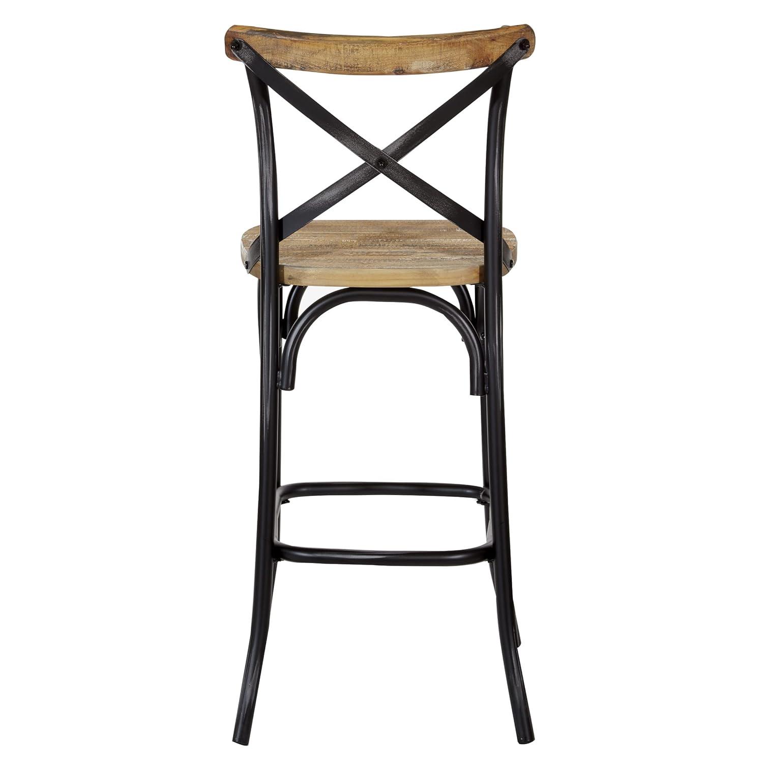 OSP Home Furnishings Somerset 30" Bar Stool with Back in Antique Black K/D