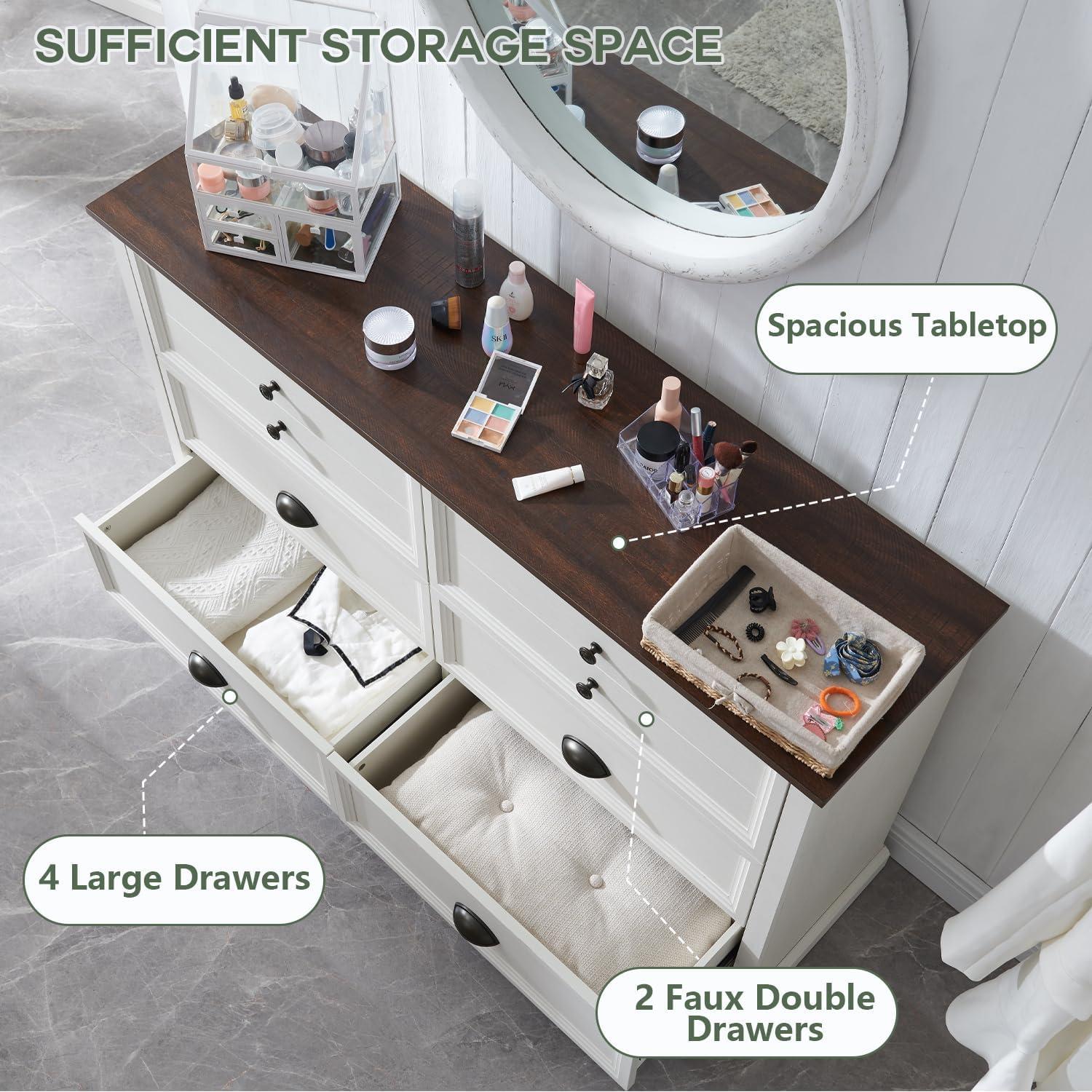 Winston Porter Nadra 4 Drawer Dresser for Bedroom, Chest of Drawers Organizer Storage, Farmhouse Wood Rustic Tall Dresser
