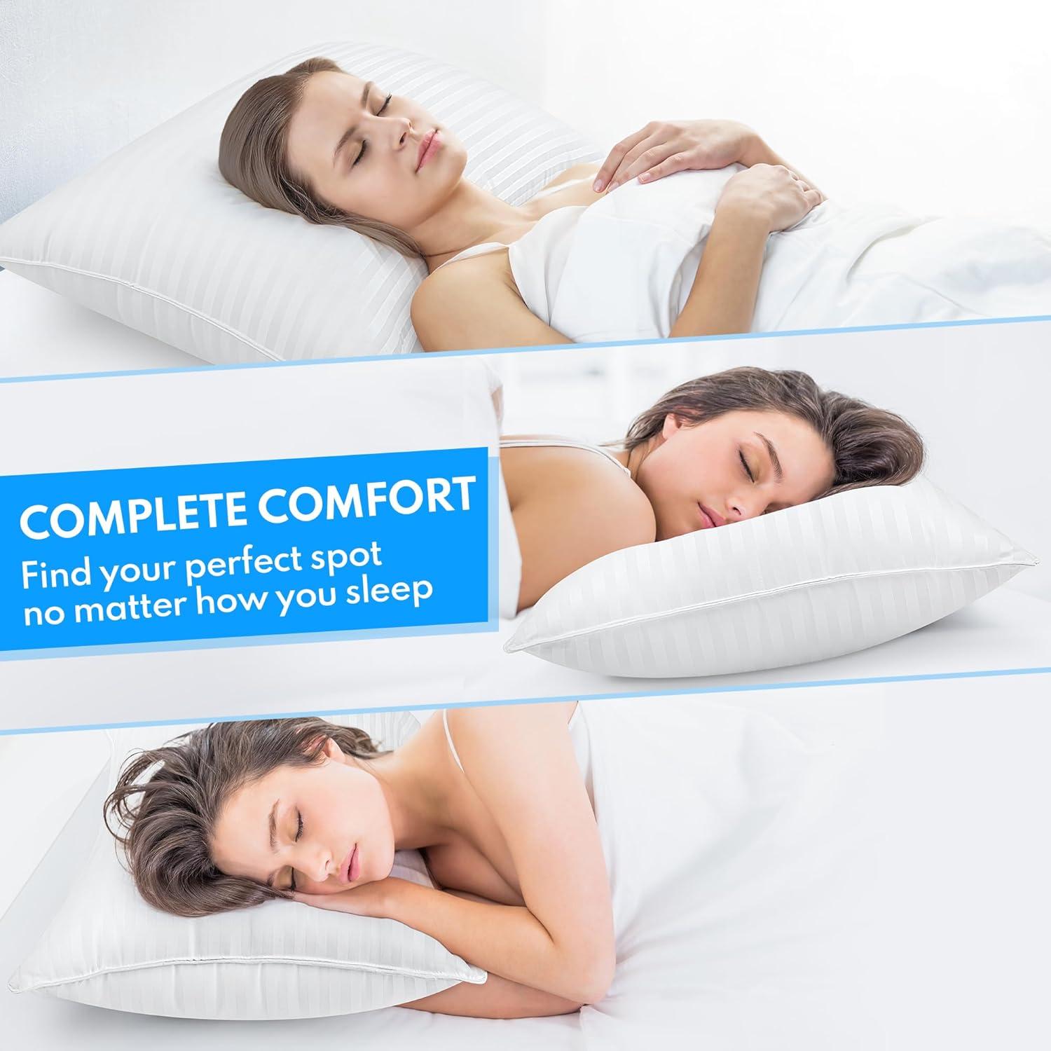 Fapo Bed Pillows for Sleeping King Size with Cotton Cooling Cover, Pillows for Bed, 2-Pack