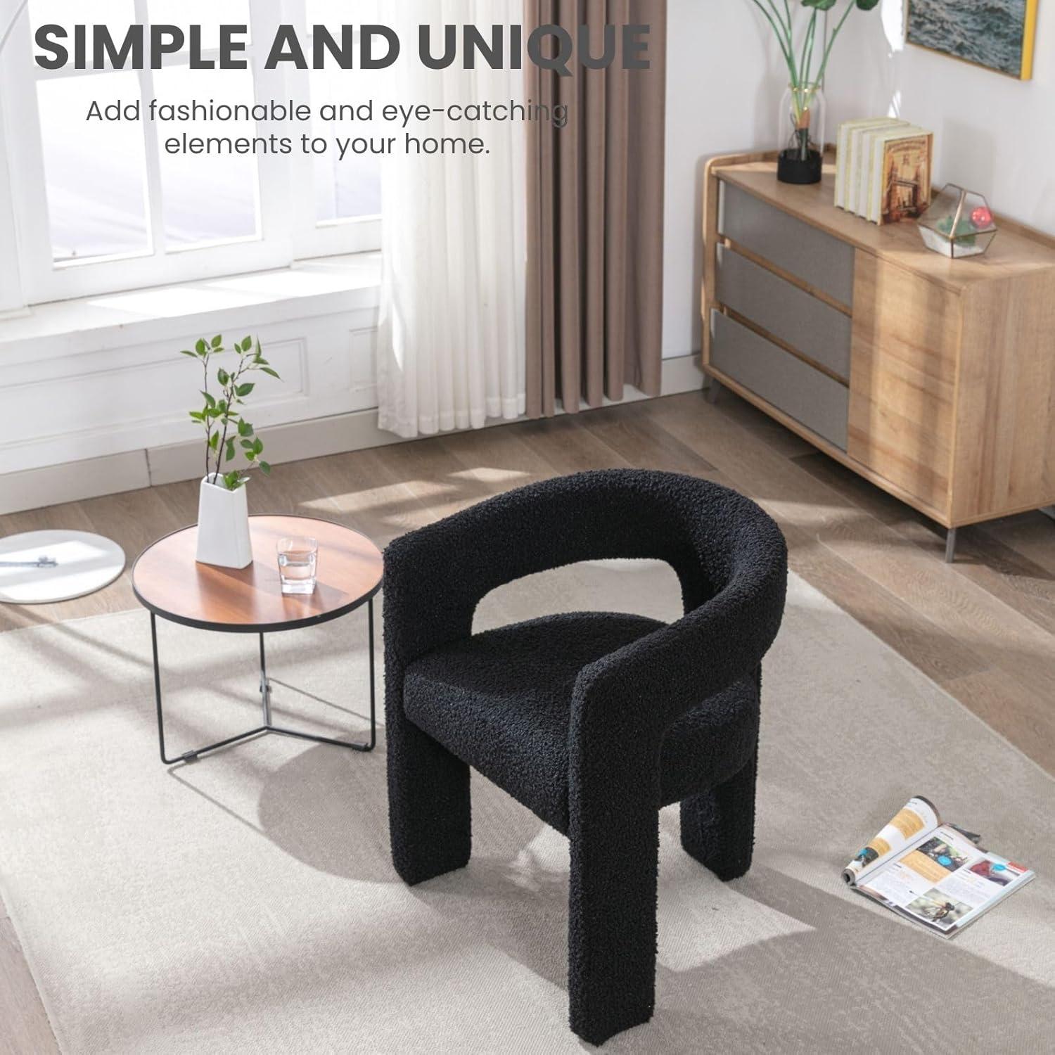wahson office chair Modern Dining Chairs Barrel Dining Chair Upholstered Dining Room Chair with Arm Comfy Accent Side Chair for Dining Room/Living Room (Set of 2)