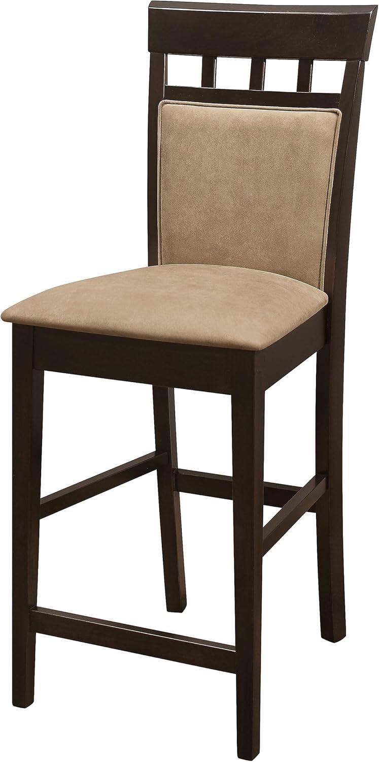 Coaster Upholstered Microfiber Counter Height Stools in Tan