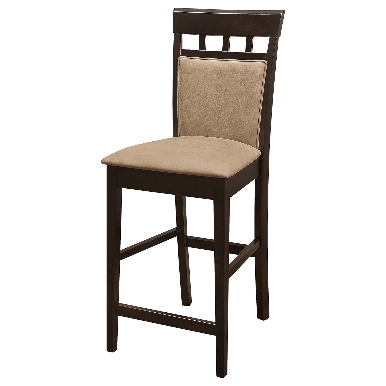 Coaster Upholstered Microfiber Counter Height Stools in Tan