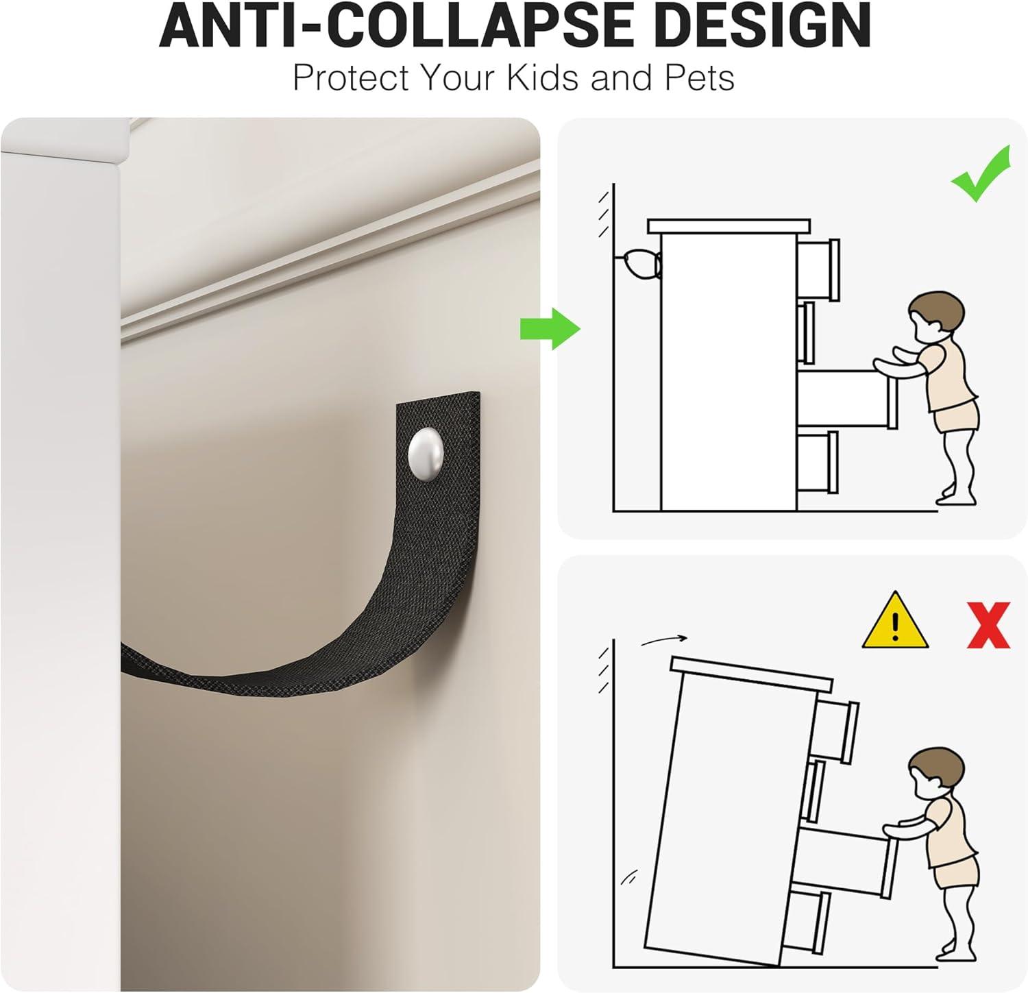 Danolapsi 6 Drawer Dresser,6-Drawer Chest of Drawers for Bedroom,Wooden Dresser with Gold Handles,Chest Dresser with Deep Drawers Modern Storage Drawers for Bedroom,Living Room and Entryway