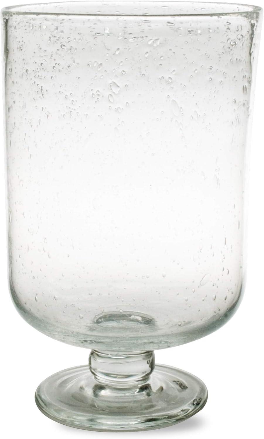 Clear Bubble Glass Hurricane Candle Holder, Medium