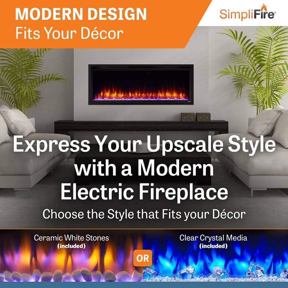 SimpliFire Allusion Platinum Wall Mount Electric Fireplace