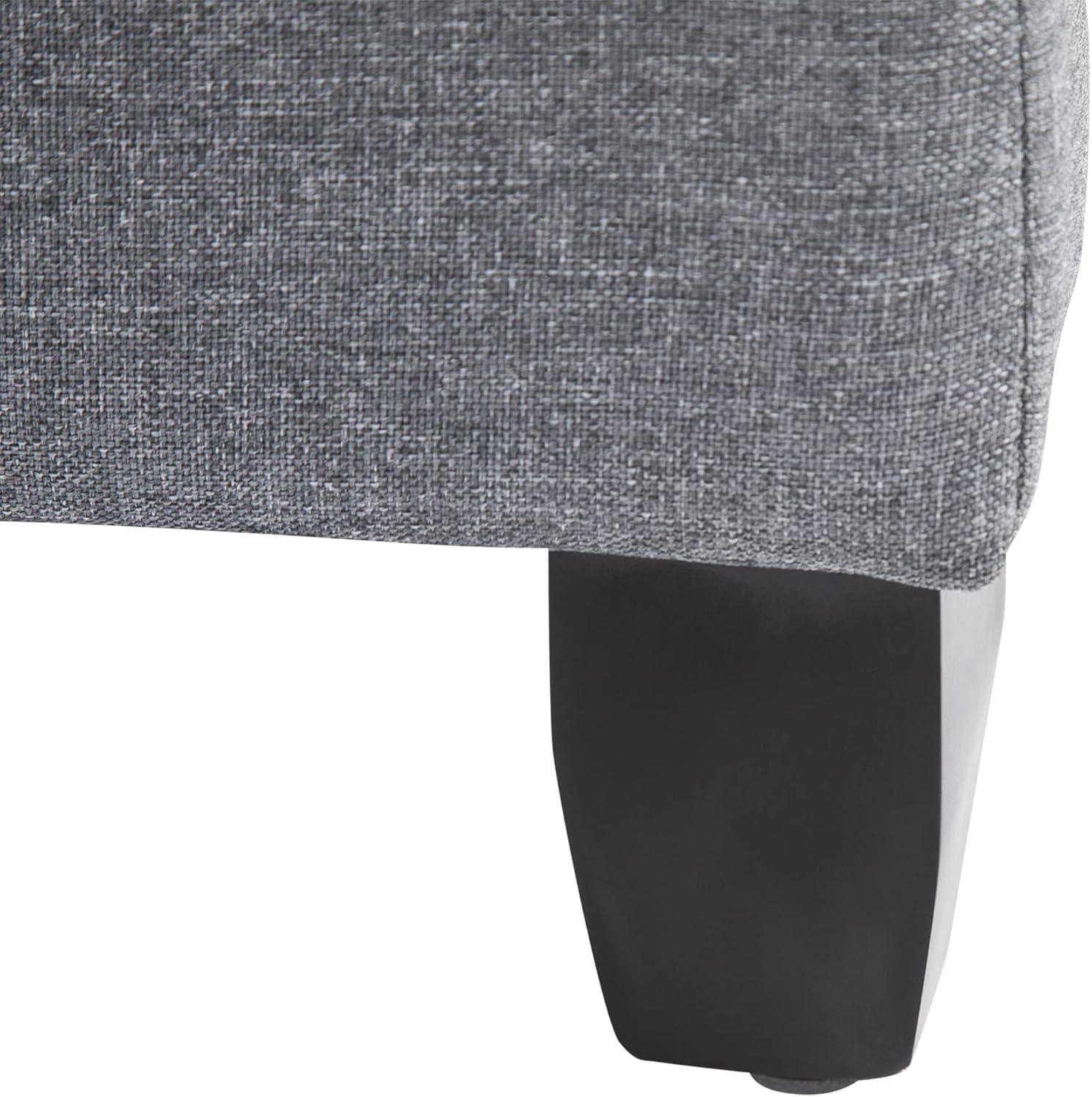 HOMCOM Half Moon Modern Luxurious Polyester Fabric Storage Ottoman Bench with Legs Lift Lid Thick Sponge Pad for Living Room, Entryway, Bedroom