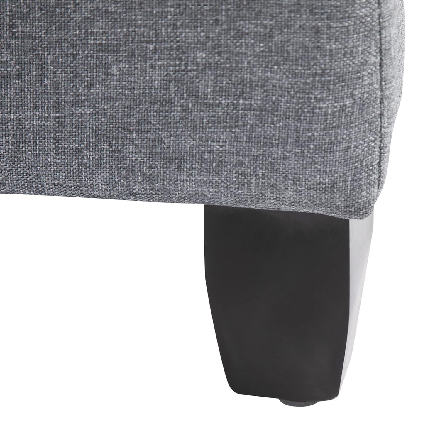 HOMCOM Half Moon Modern Luxurious Polyester Fabric Storage Ottoman Bench with Legs Lift Lid Thick Sponge Pad for Living Room, Entryway, Bedroom