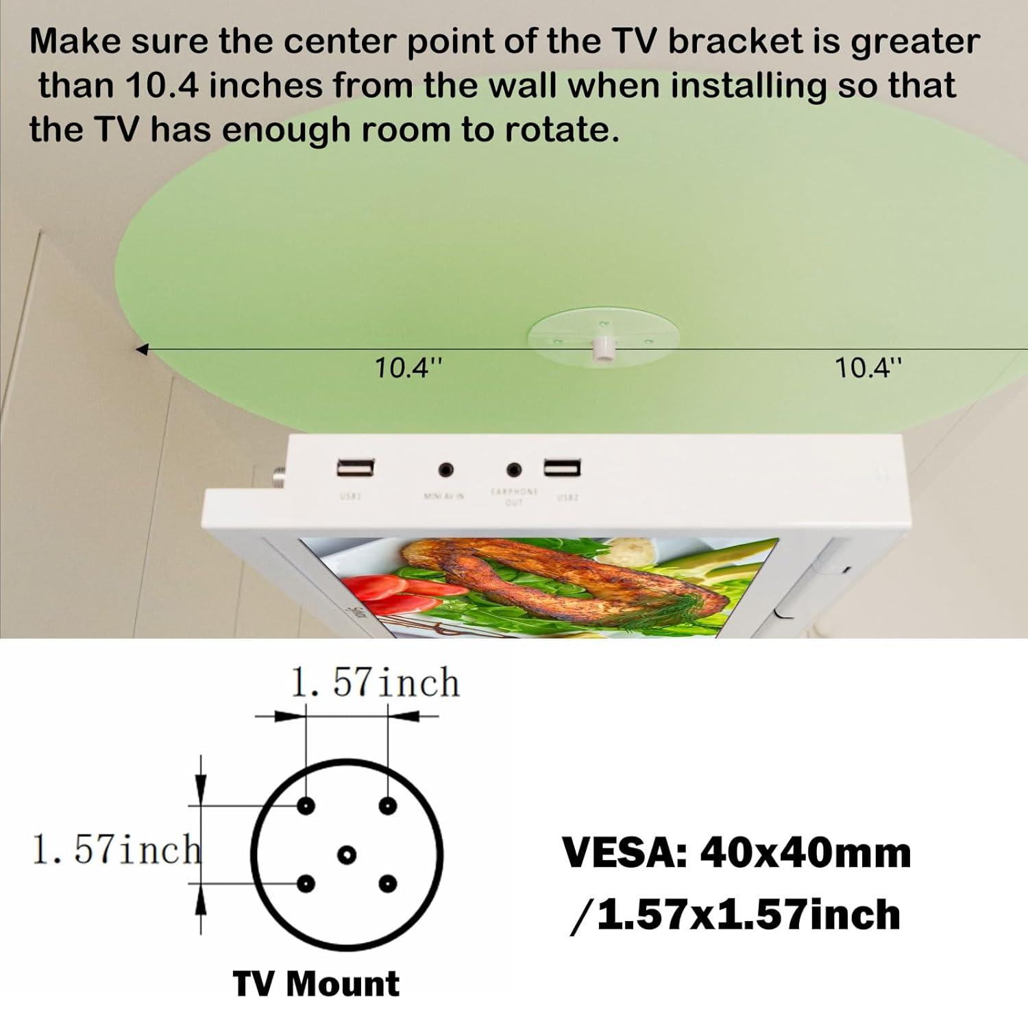 SYLVOX 15.6 inch Smart Kitchen TV, 1080P FHD Under Cabinet TV, Smart Android TV Built-in Google Play, Support Google Assistant WiFi Bluetooth