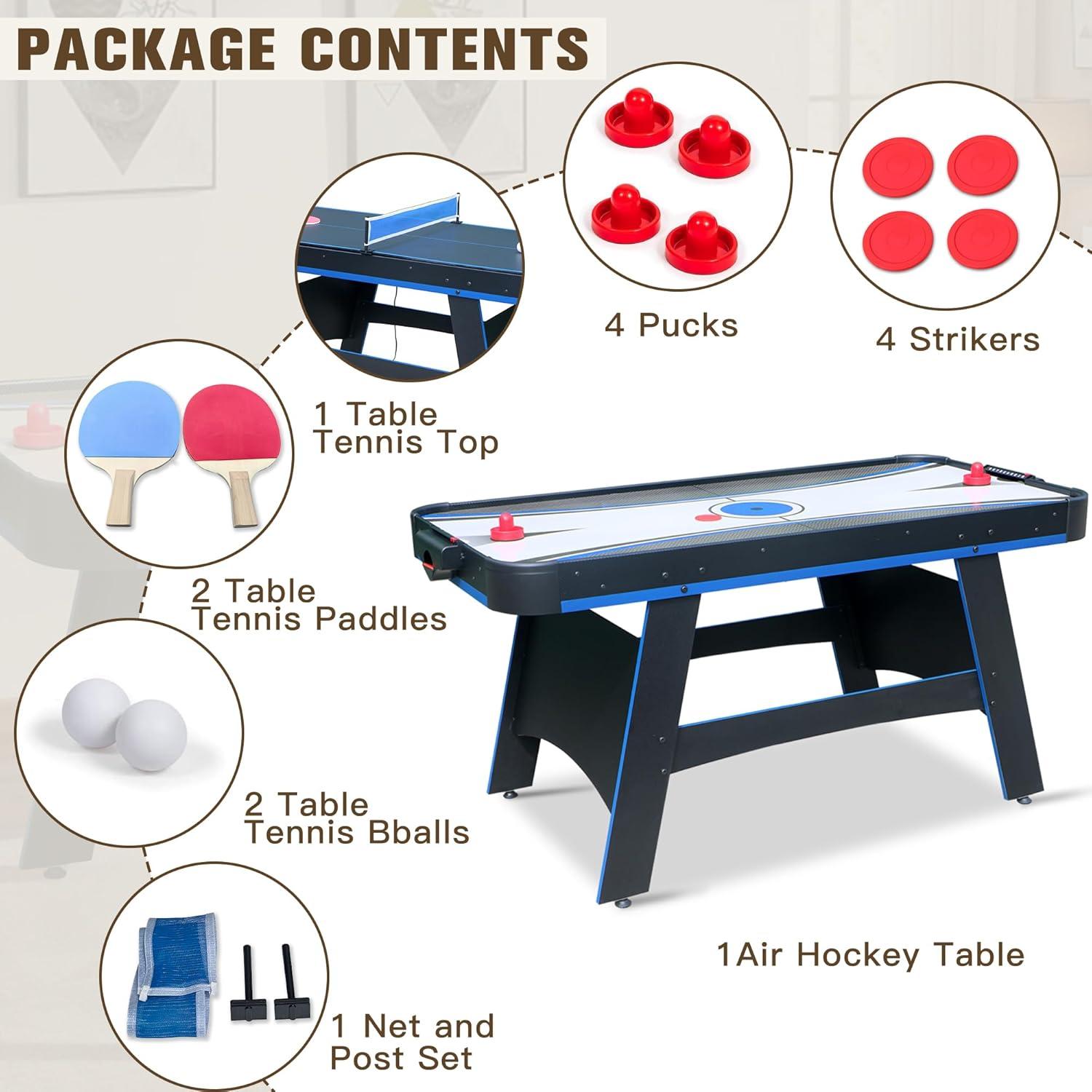 Hathaway Games 5' Two Player Air Hockey Table with Manual Scoreboard