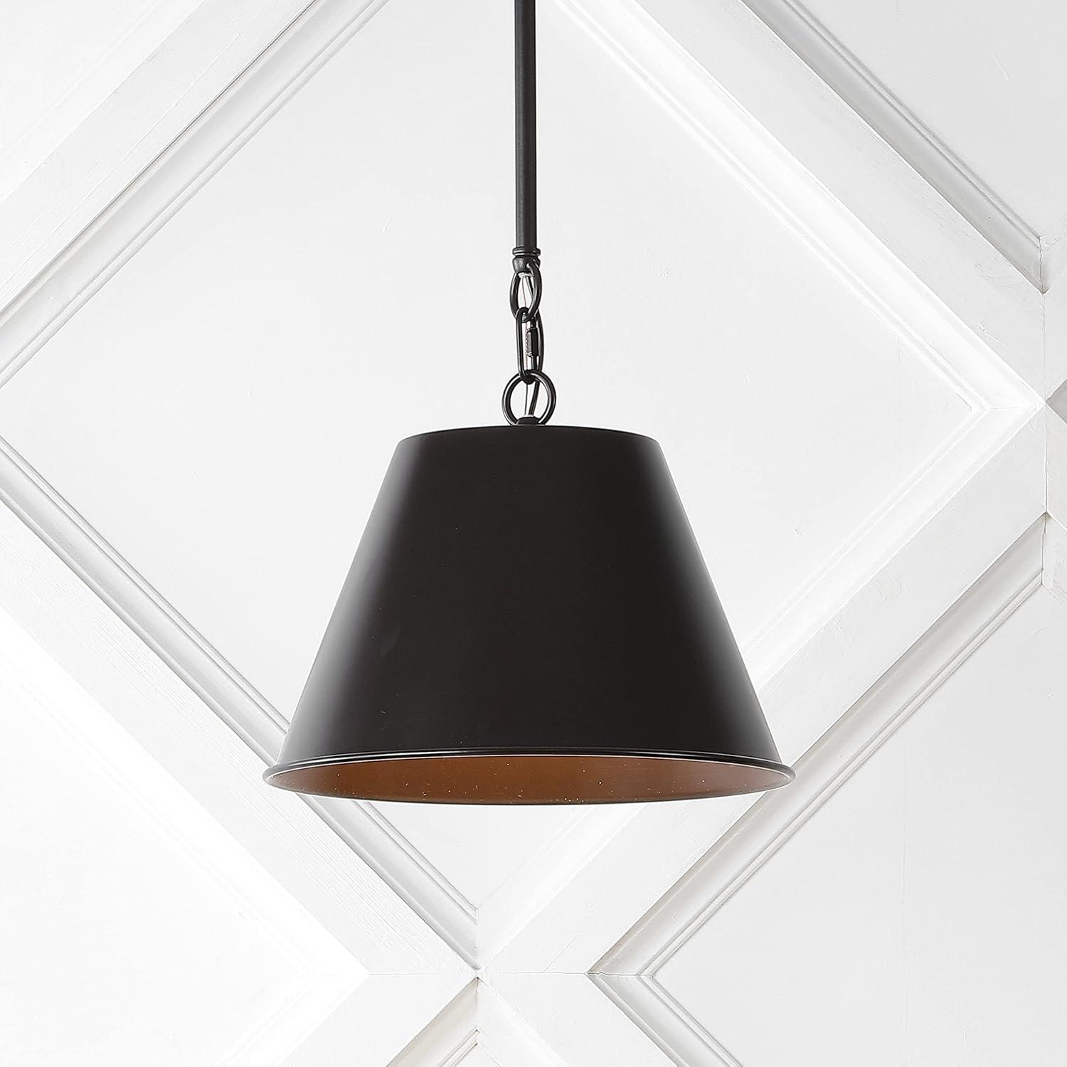 Harper 12" 1-Light Industrial Farmhouse Iron LED Pendant, Oil Rubbed Bronze