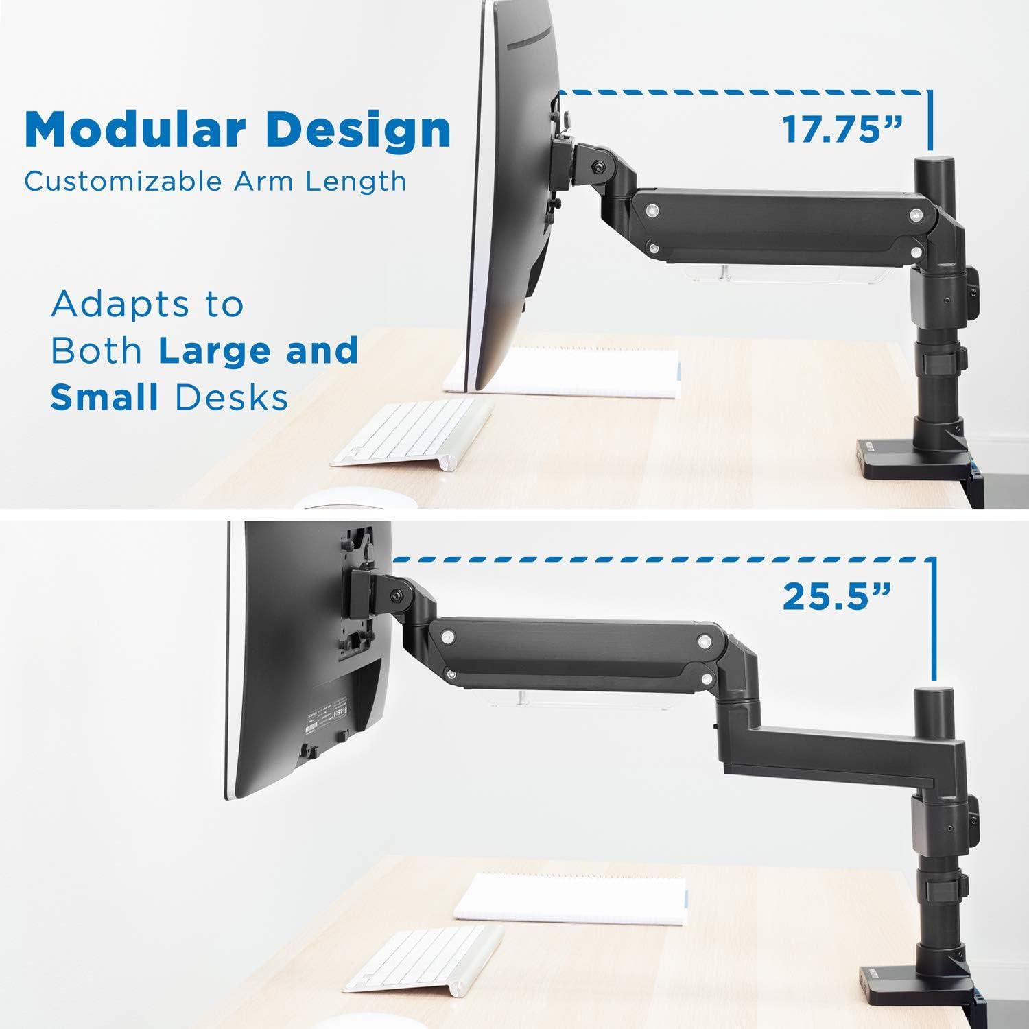 Mount-It! Heavy Duty Monitor Desk Mount w/ USB & Multimedia Ports