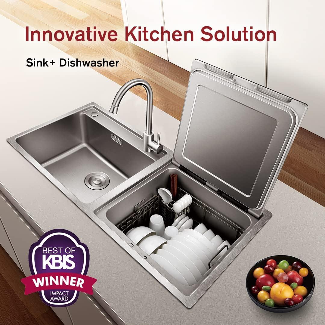 FOTILE FOTILE Right Orientation 2-In-1 In Sink Dishwasher 18-in Top Control Built-In Dishwasher, 57.8-dBA Standard Sound Level SD2F-P3