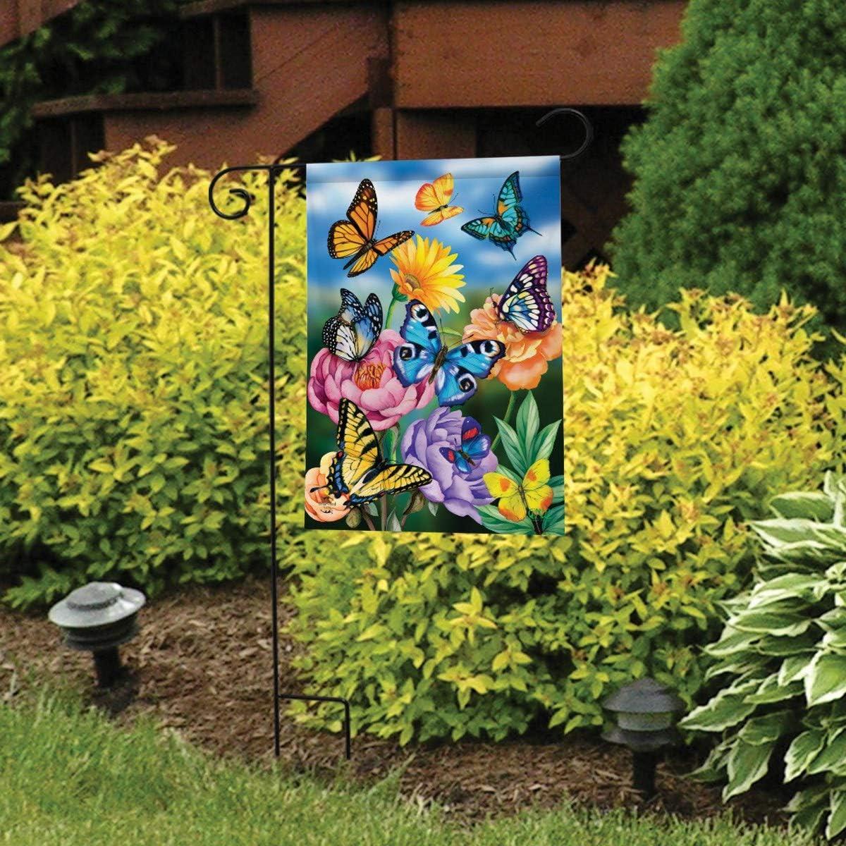 Butterflies InThe Garden Spring Garden Flag Floral Butterfly 18" x 12.5" Briarwood Lane