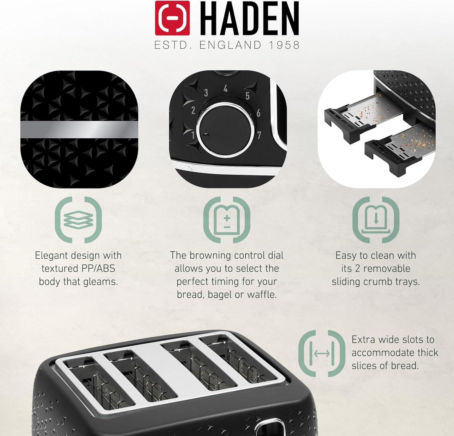 HADEN Starbeck Black 4-Slice Toaster