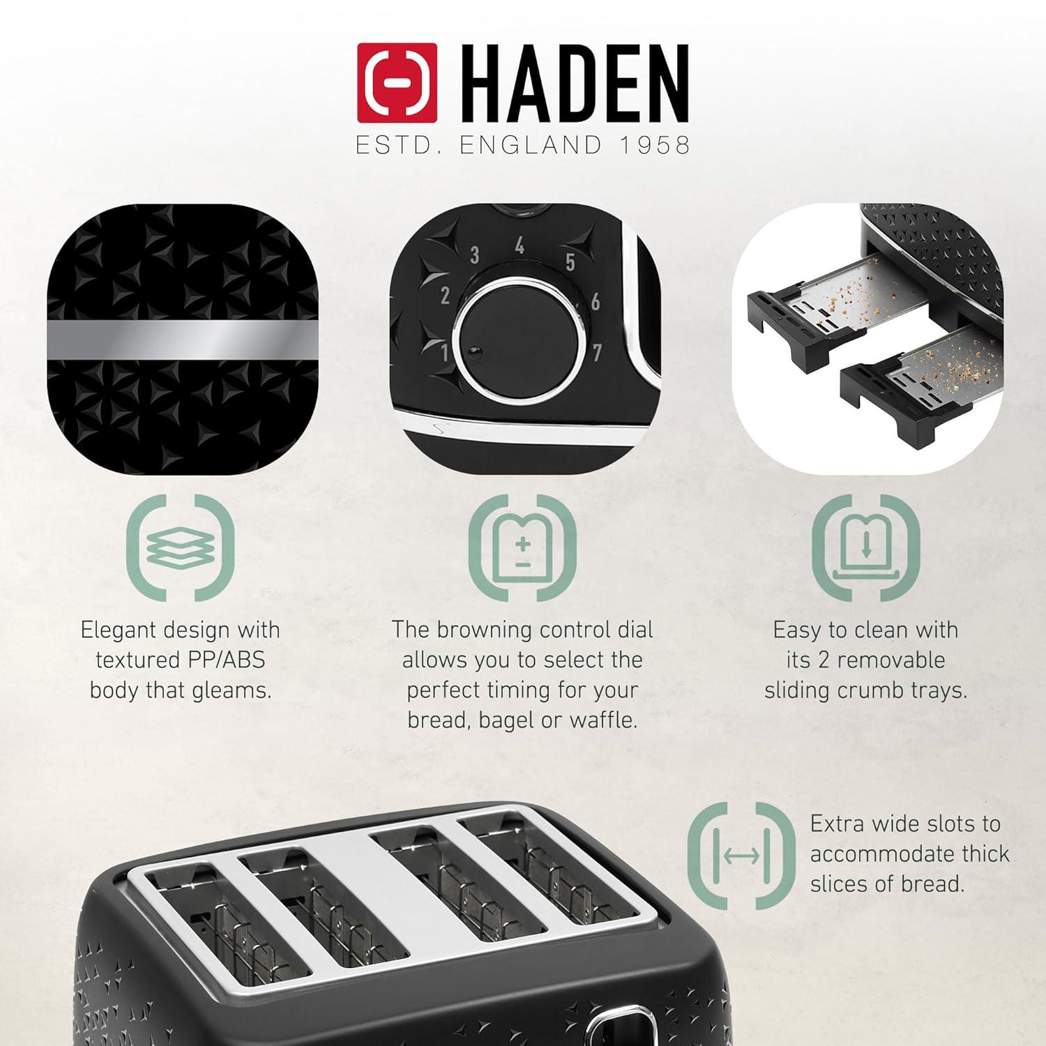 HADEN Starbeck Black 4-Slice Toaster