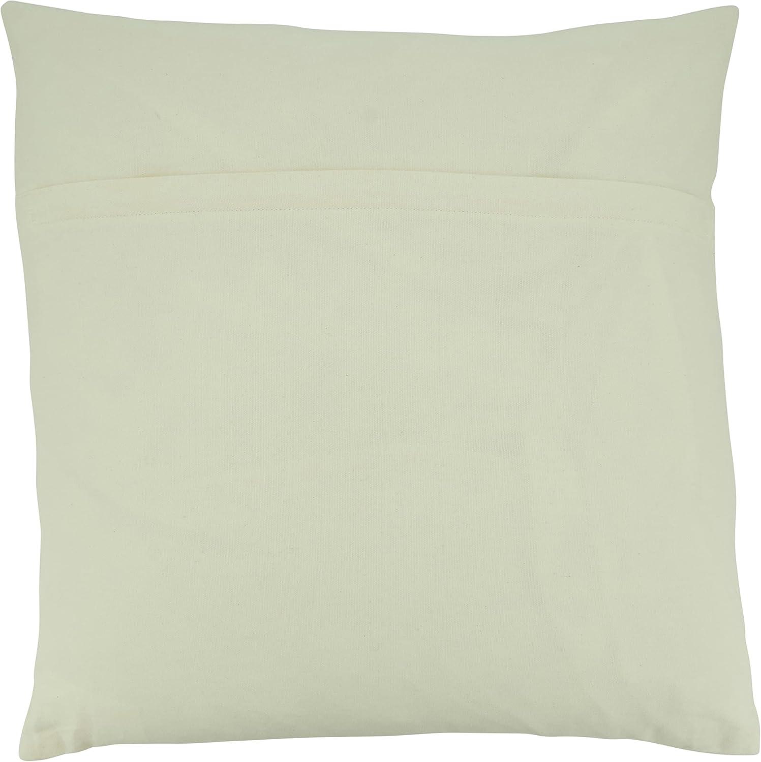 White Square Embroidered Dashes Throw Pillow