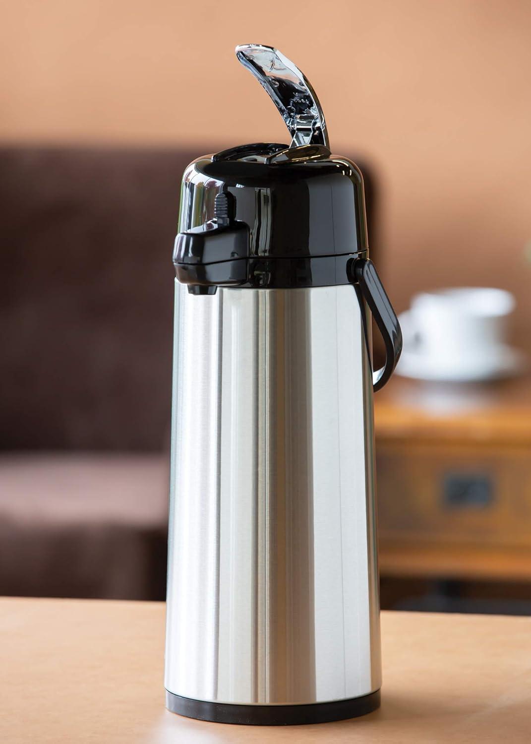 Service Ideas Glass Vacuum Insulated Airpot with Lever Lid