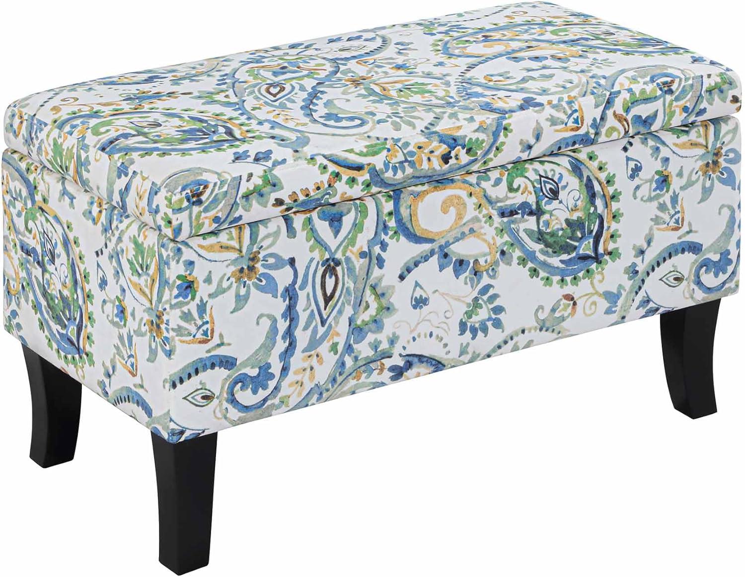 Convenience Concepts Designs4Comfort Winslow Storage Ottoman, Paisley Fabric