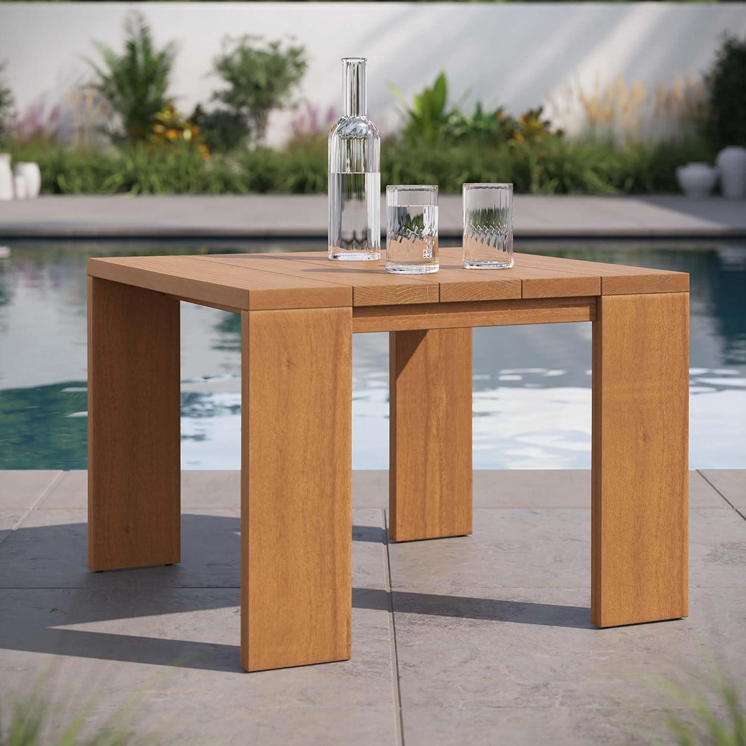 Tahoe Outdoor Patio Acacia Wood Side Table In Natural