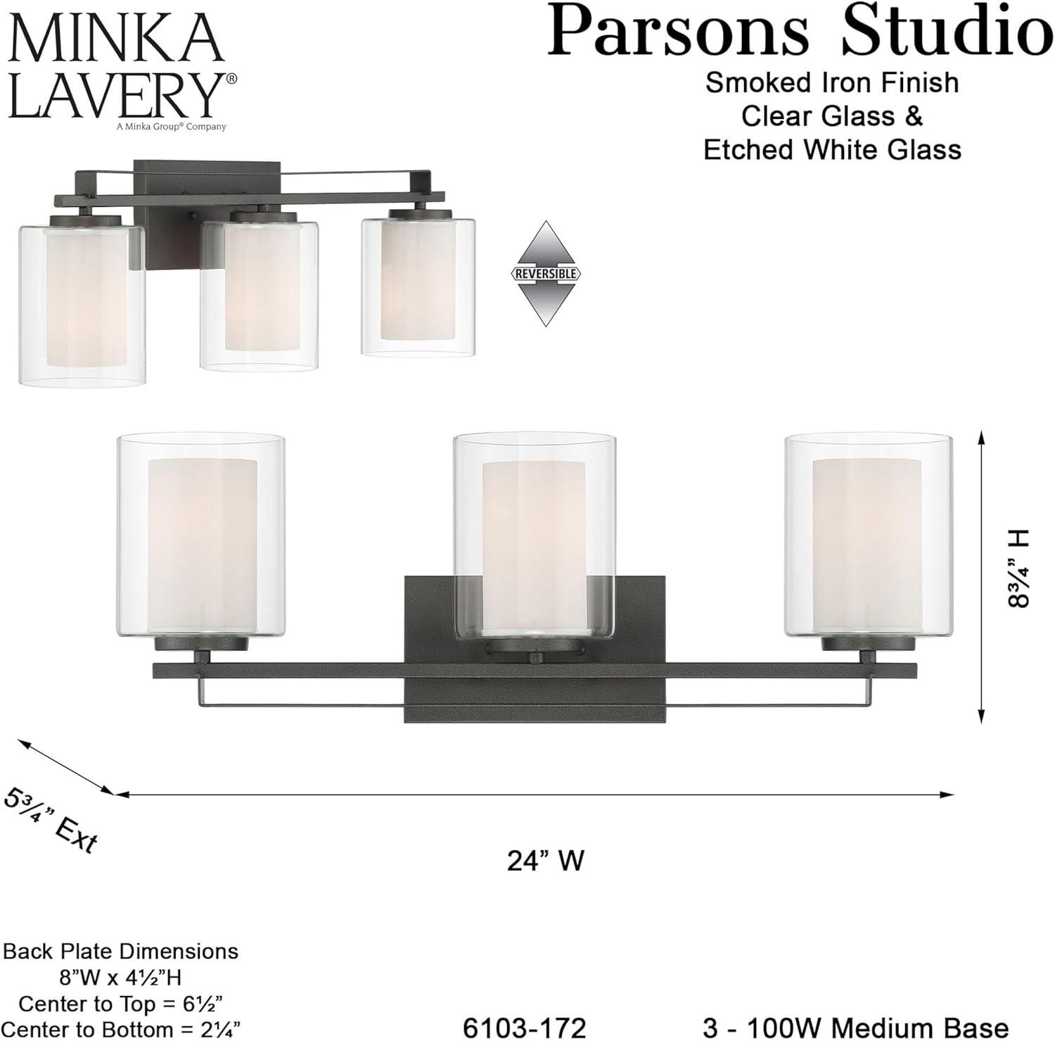 Minka Lavery Minka Parsons Studio 24" Wide Smoked Iron Bath Light