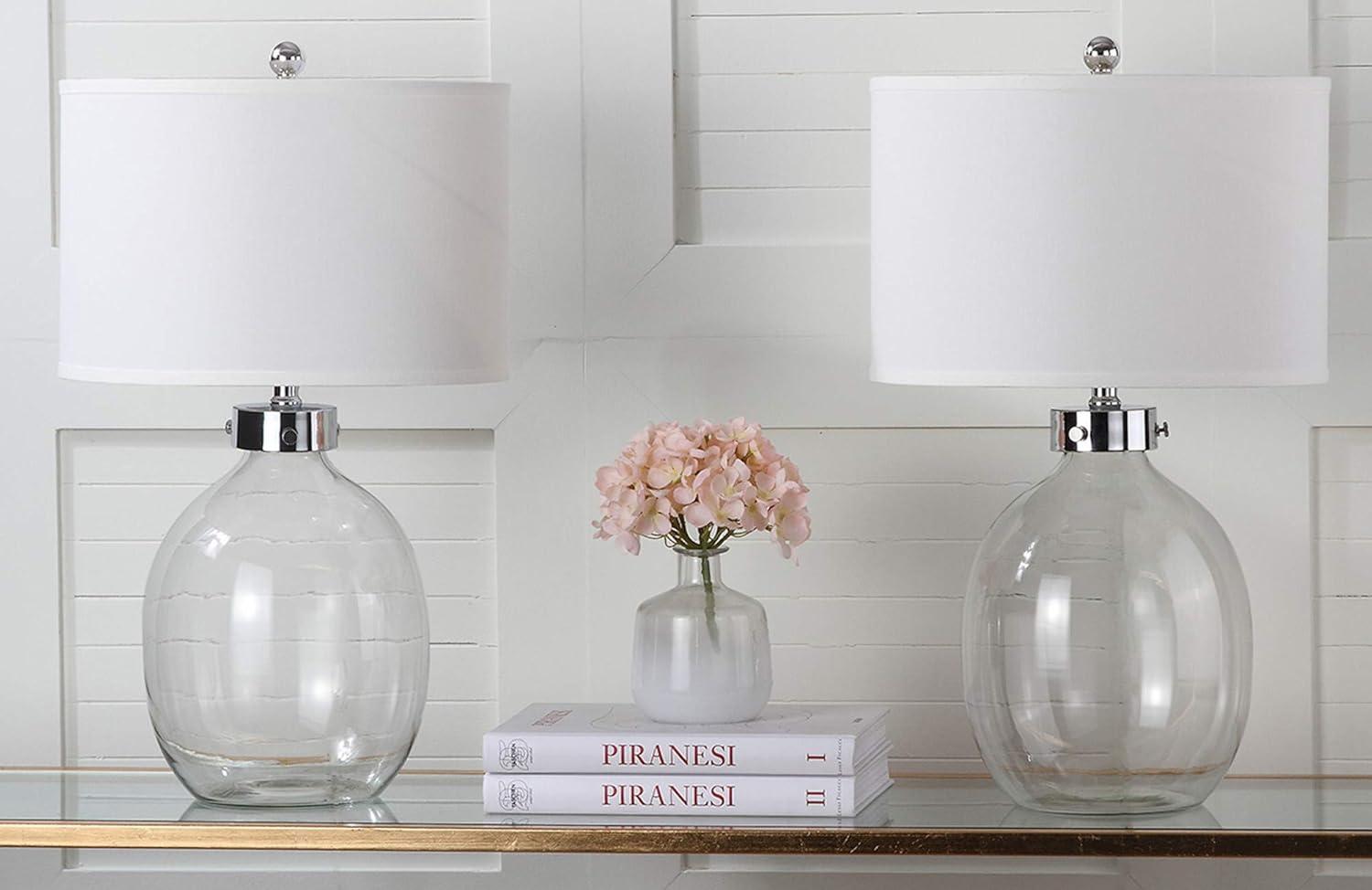 Neville Clear Glass Table Lamp (Set of 2) - LIT4067 - Glass - Safavieh