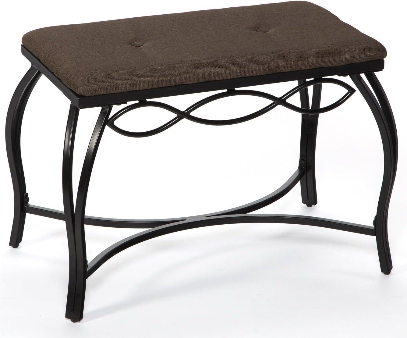 Mango Steam Mocha Brown Shoe Bench - Vanity Seat for Makeup Room, Dressing Stool, Entryway Bench