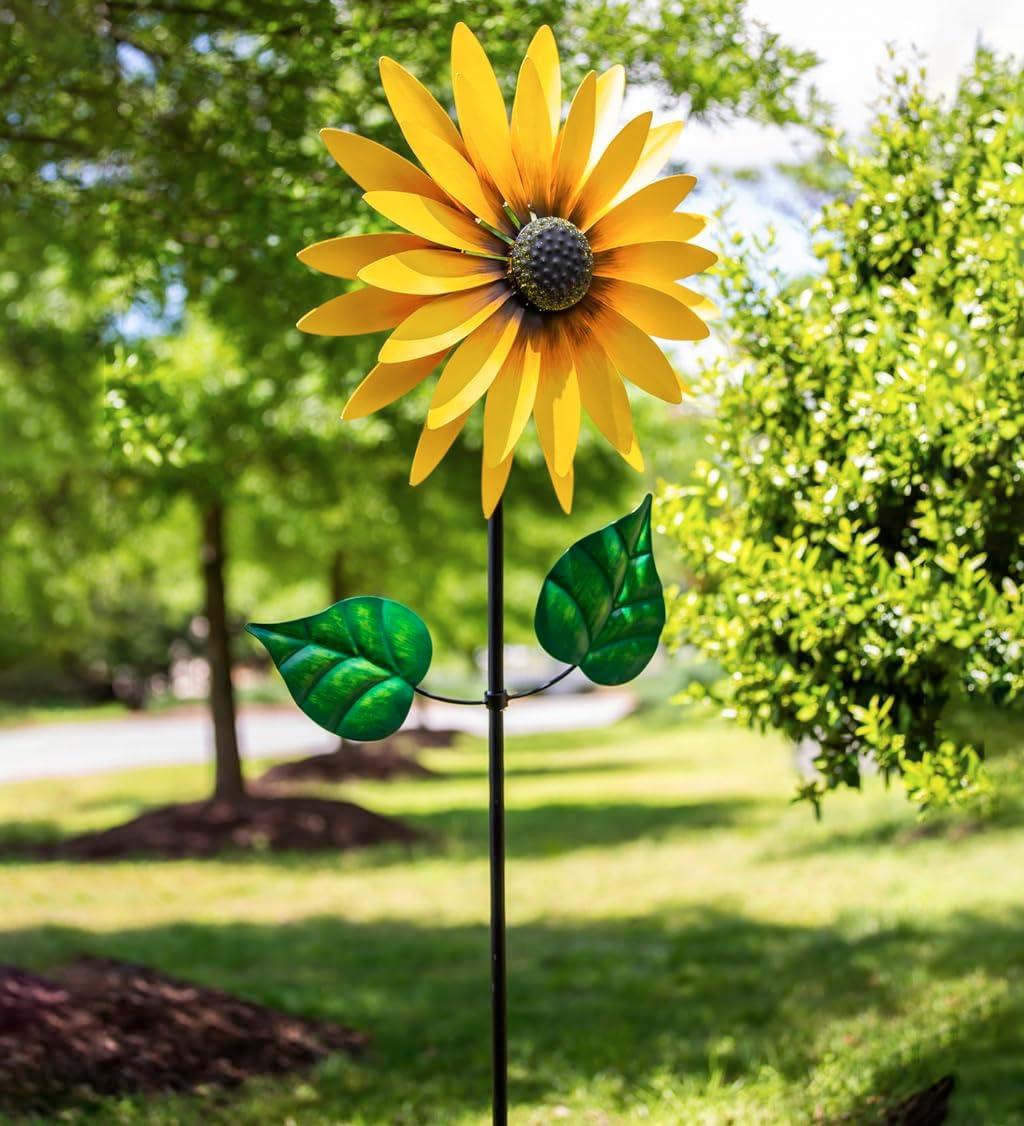 Plow & Hearth Yellow Sunflower Wind Spinner