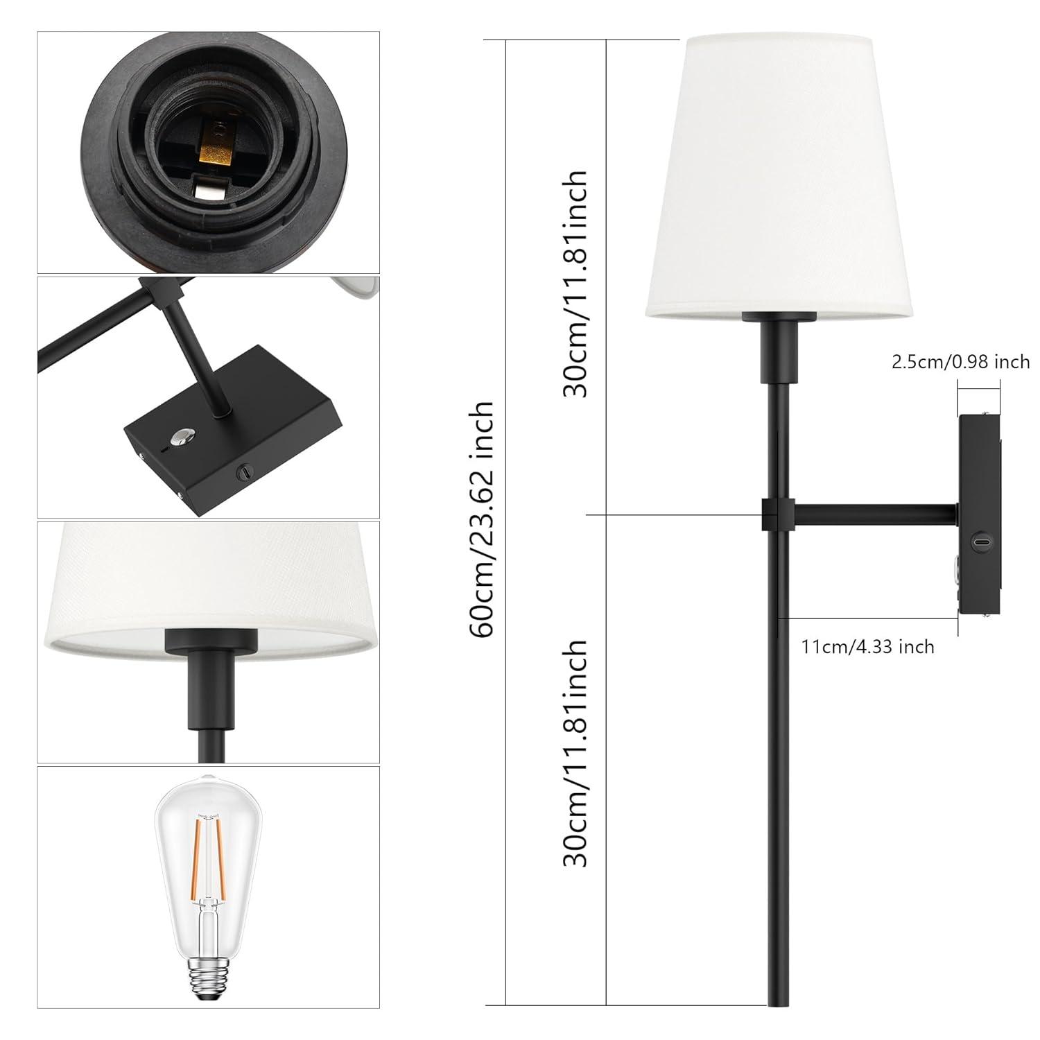 Battery Operated Black Wall Sconce Set Of 2,not Hardwired Fixture Wireless Wall Light ,dimmable Picture Sconces Cordless ,Easy To Install Battery Powered Lamp,for Bedroom, Lounge, Farmhouse Gallery