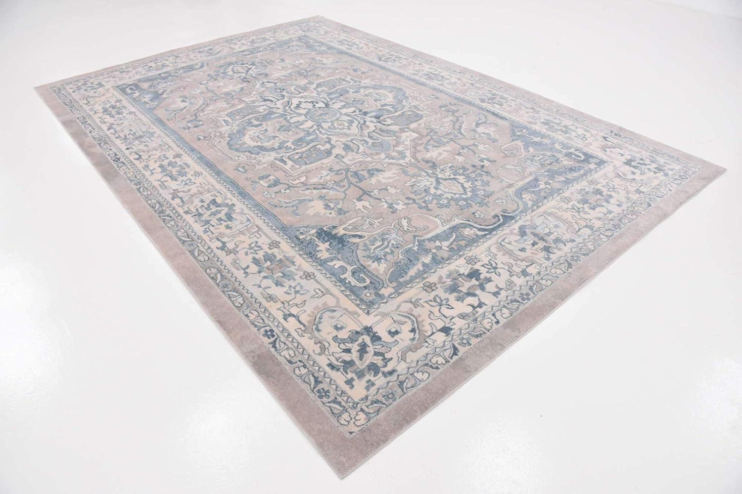 Unique Loom Paris Collection Area Rug - Louisa (7' 1" x 10' Rectangle Dark Gray/Beige)