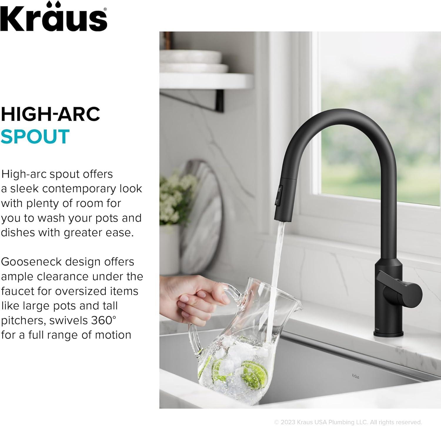 KRAUS Oletto Touchless Sensor Pull-Down Single Handle Kitchen Faucet